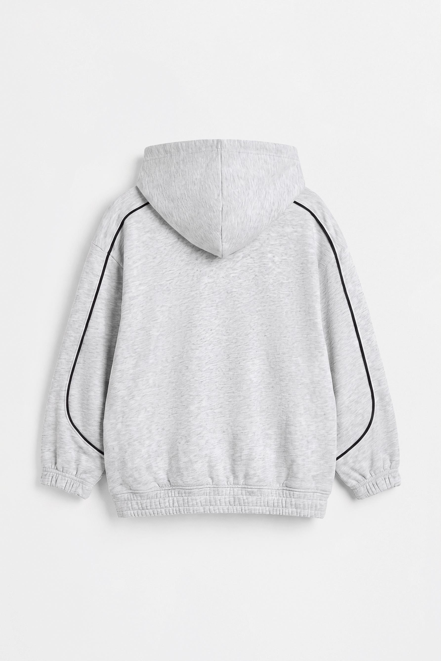 Interlock sweatshirt with trims — GREY MARL