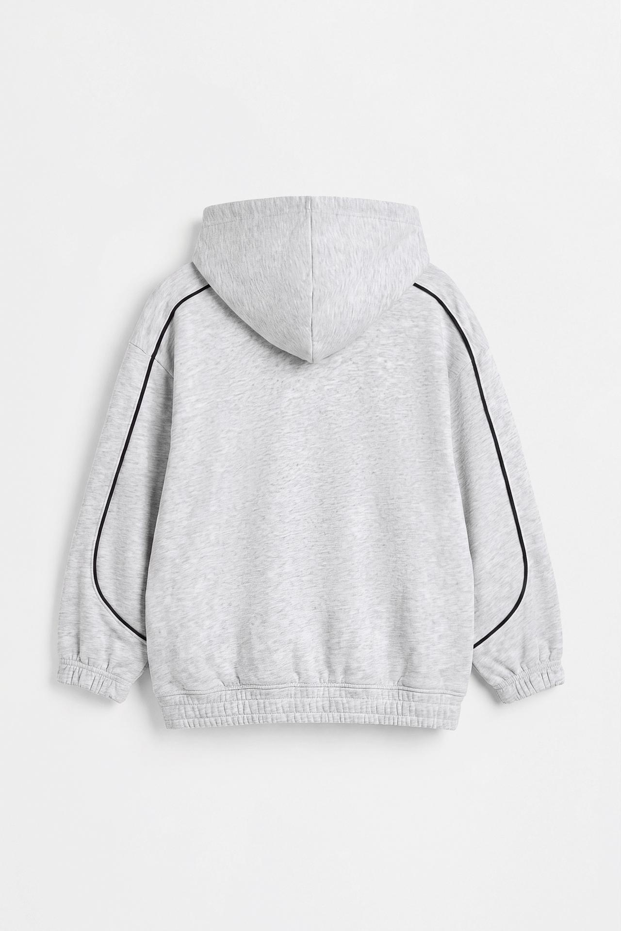 Interlock sweatshirt with trims — GREY MARL