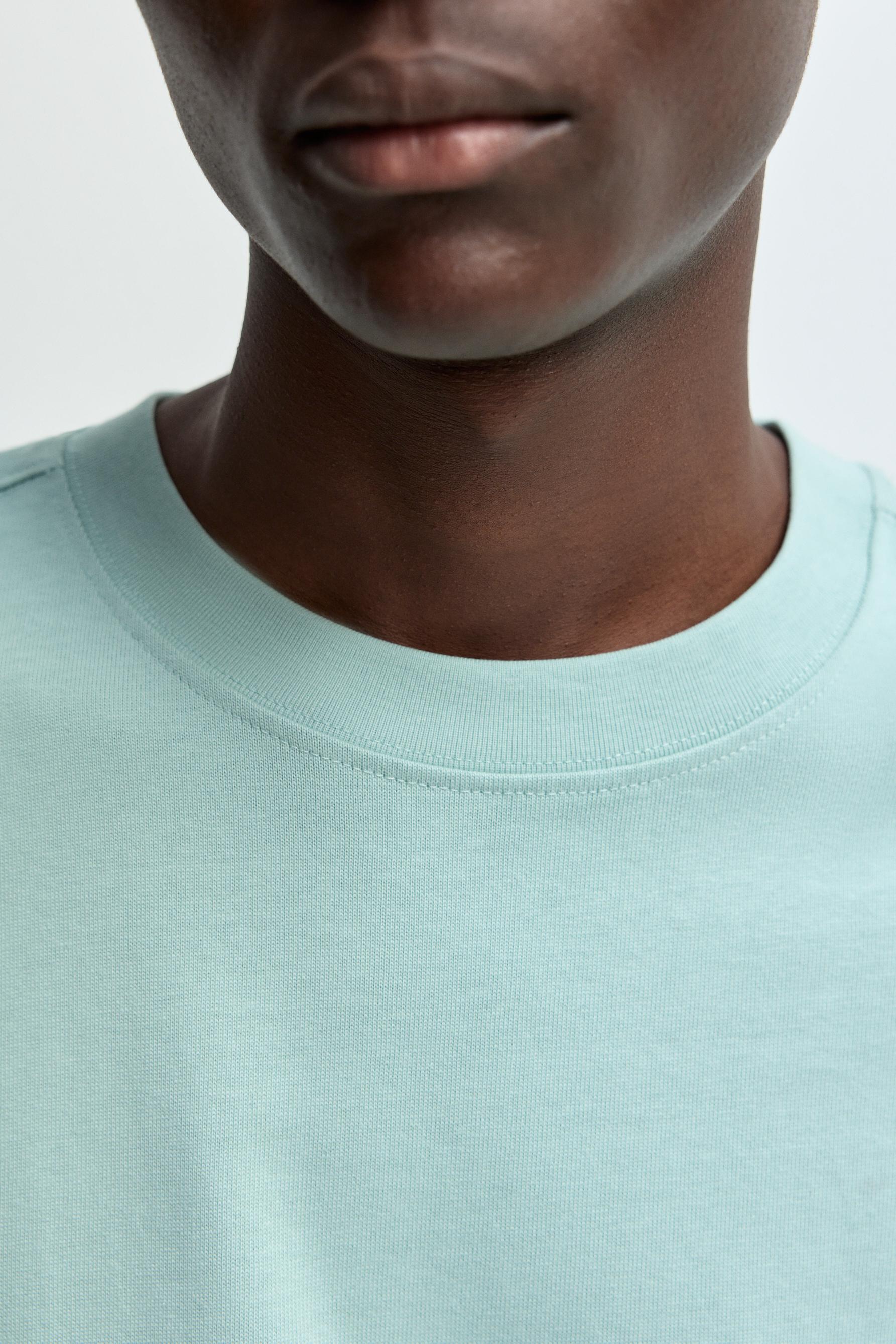 Boxy medium weight T-shirt — PALE TURQUOISE