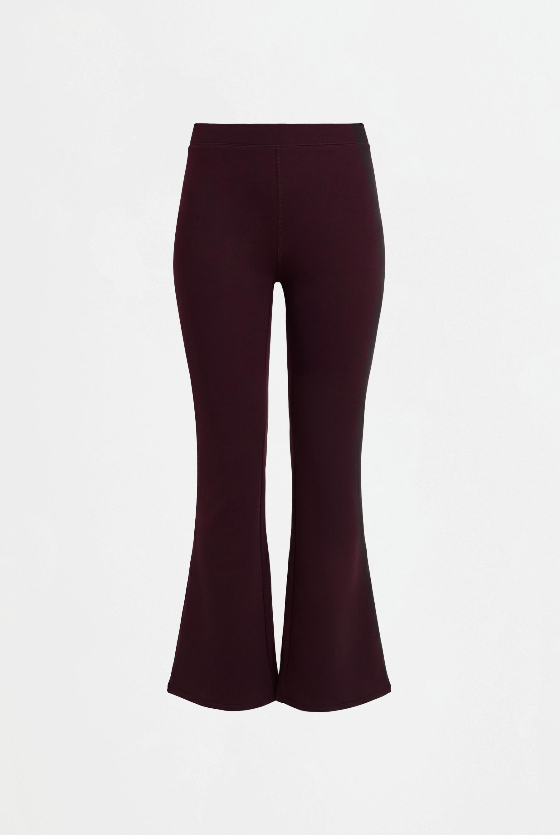 HEAVY WEIGHT thermal bell bottom leggings (10°F to 48°F) — DARK BURGUNDY