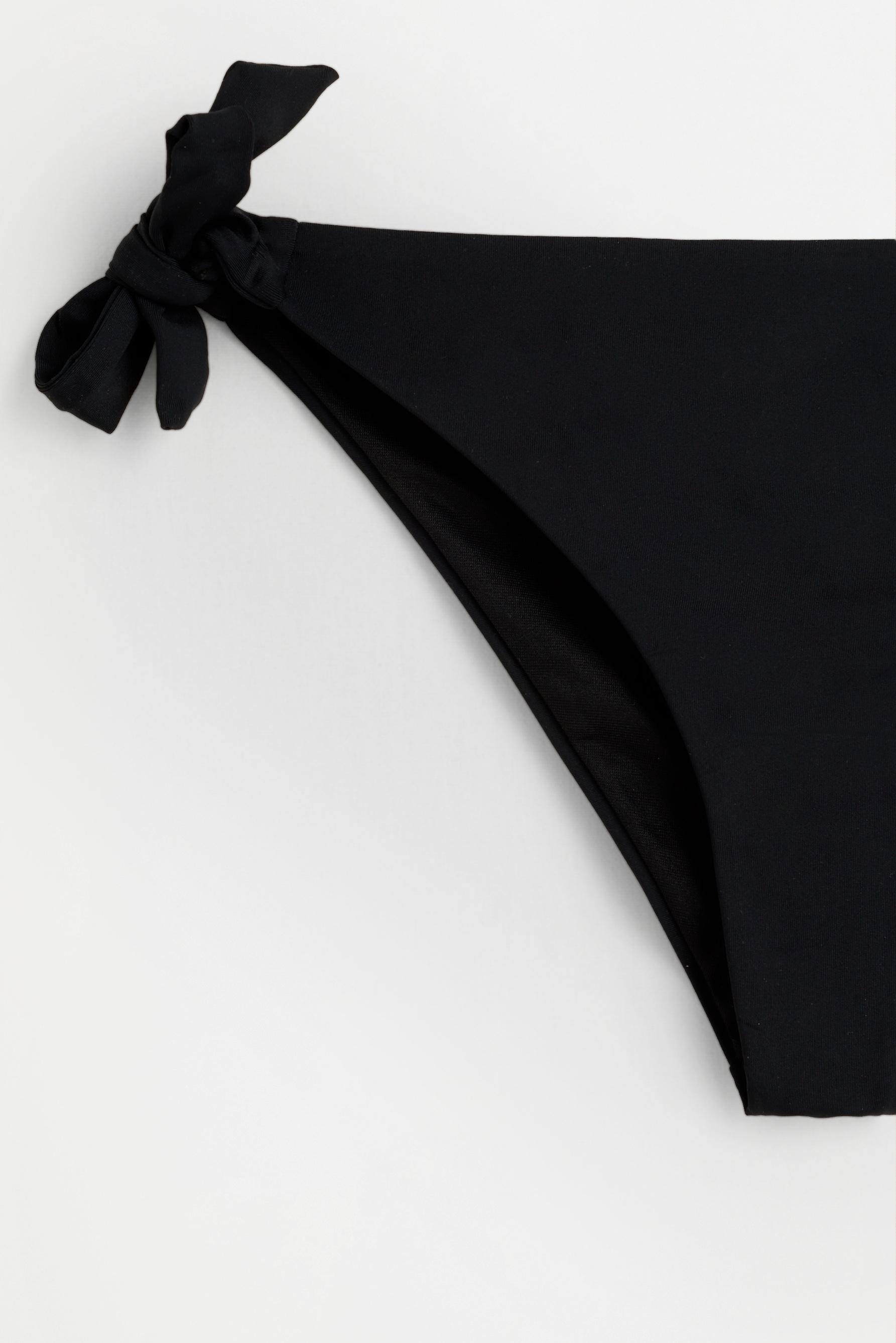 Tie-side bikini bottom — BLACK