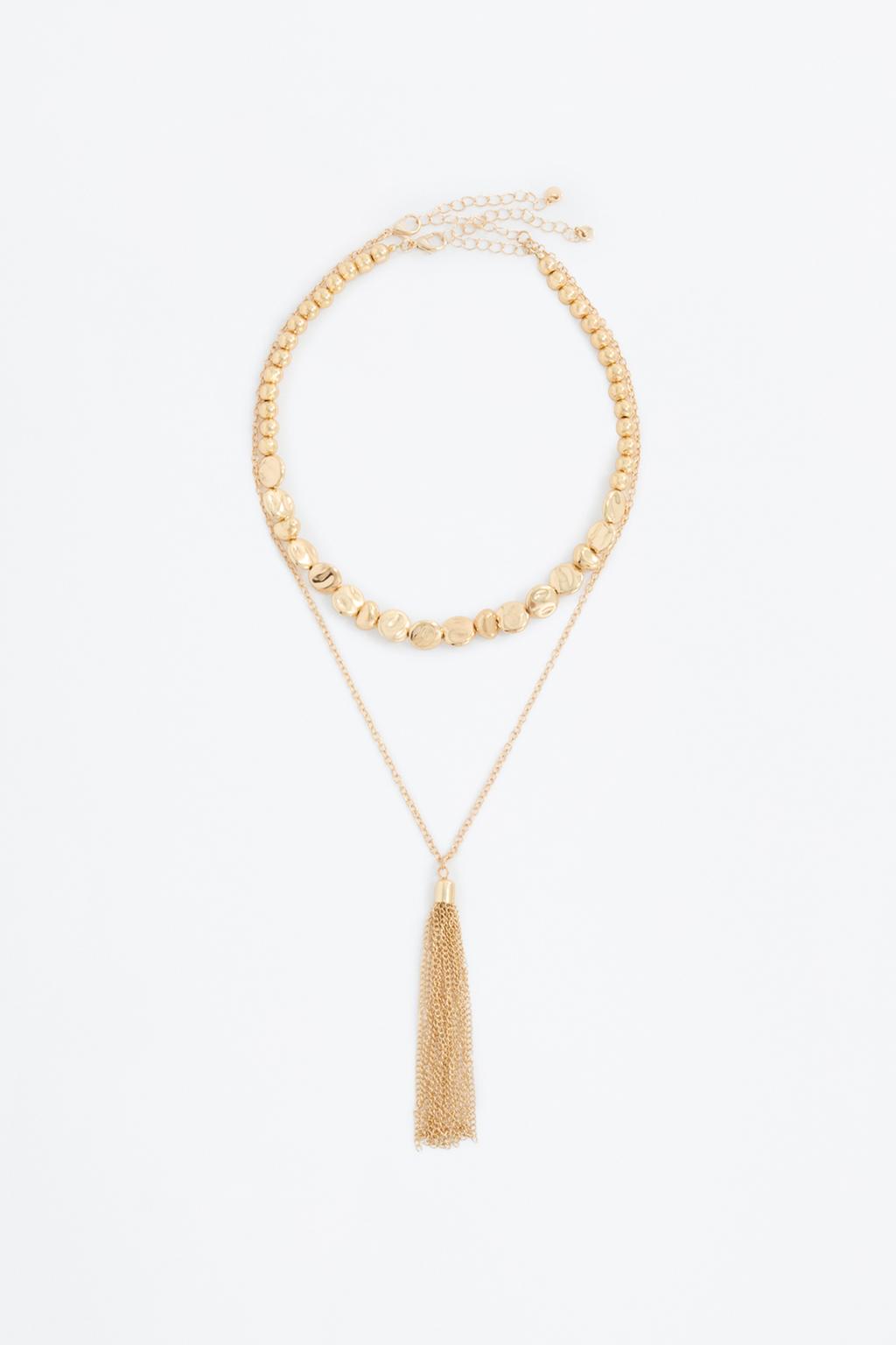 Multi-strand tassel necklace