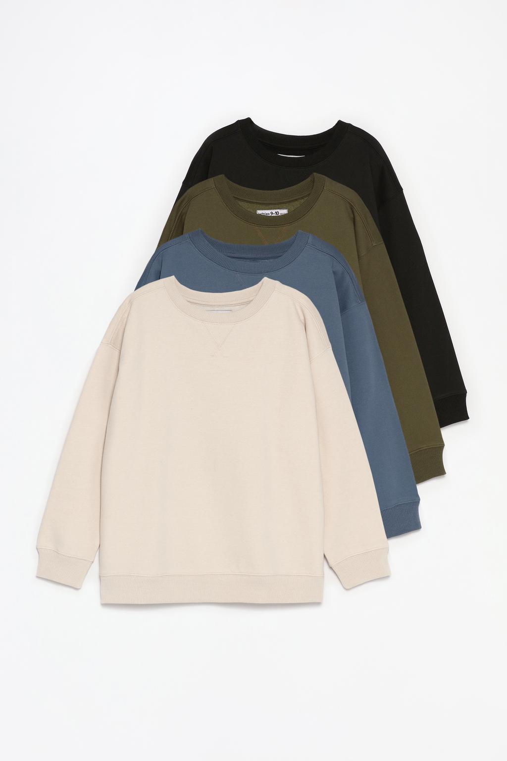 Pack of 4 basic plush sweatshirts