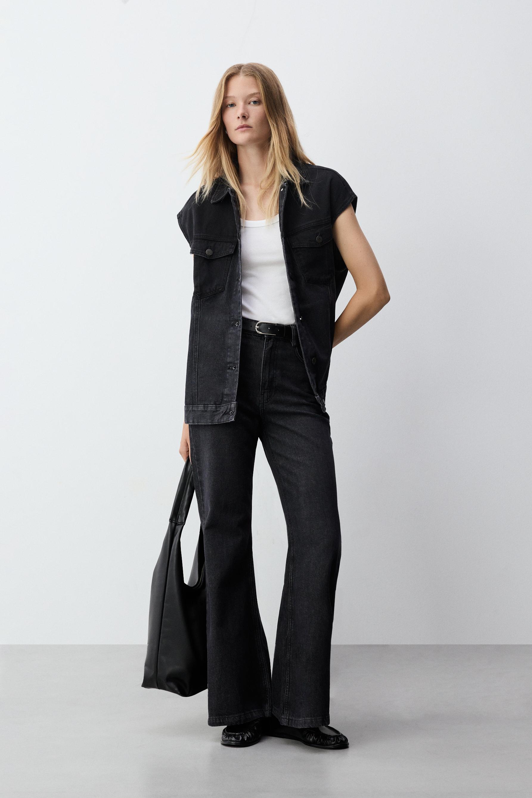 Jeans bootcut contrastes