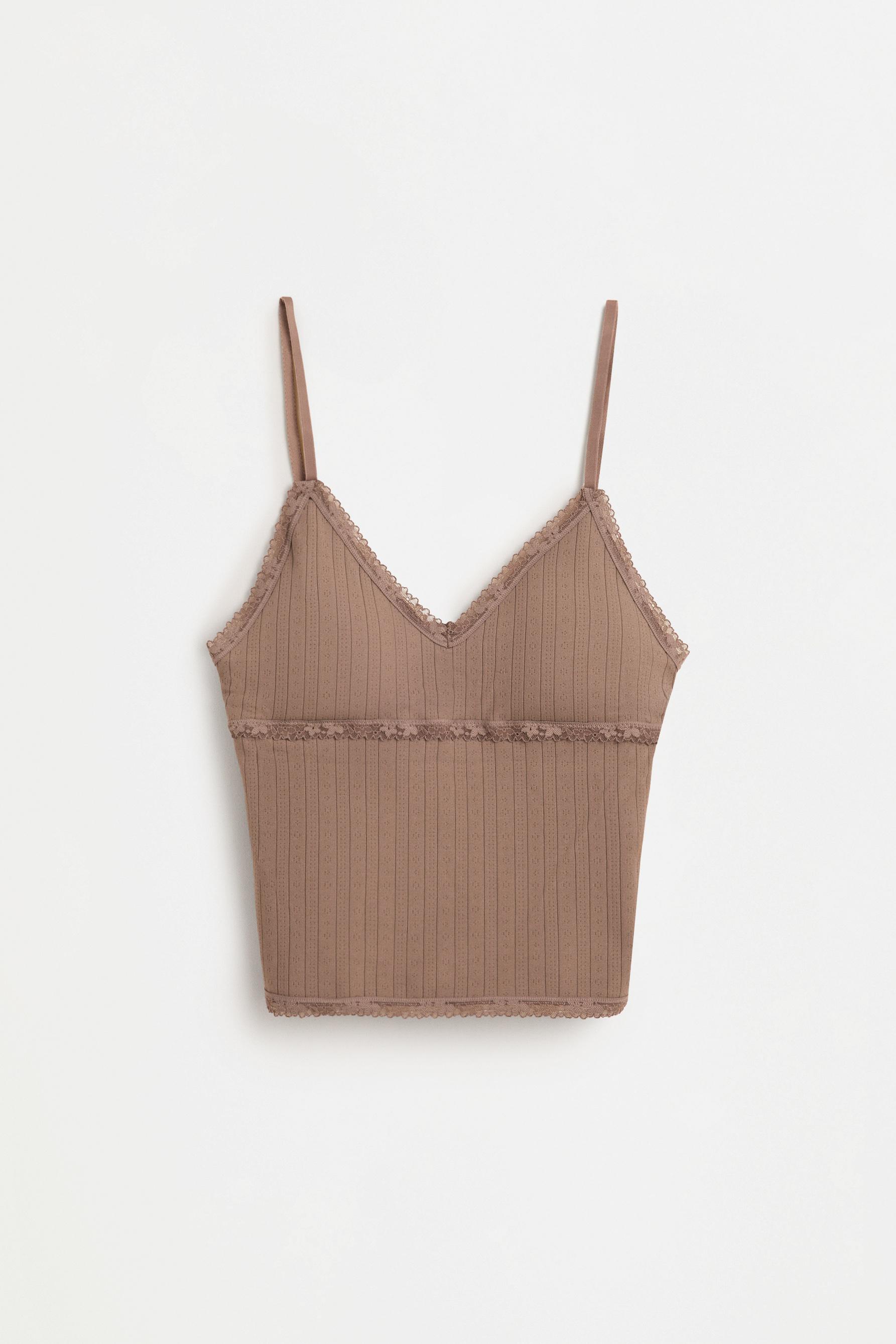 Seamless padded camisole — BROWN