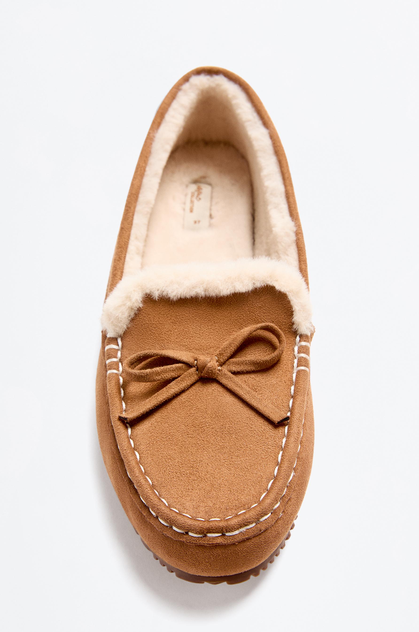 Lefties Deri Lefties Suni Süet görünümlü kürklü mokasen