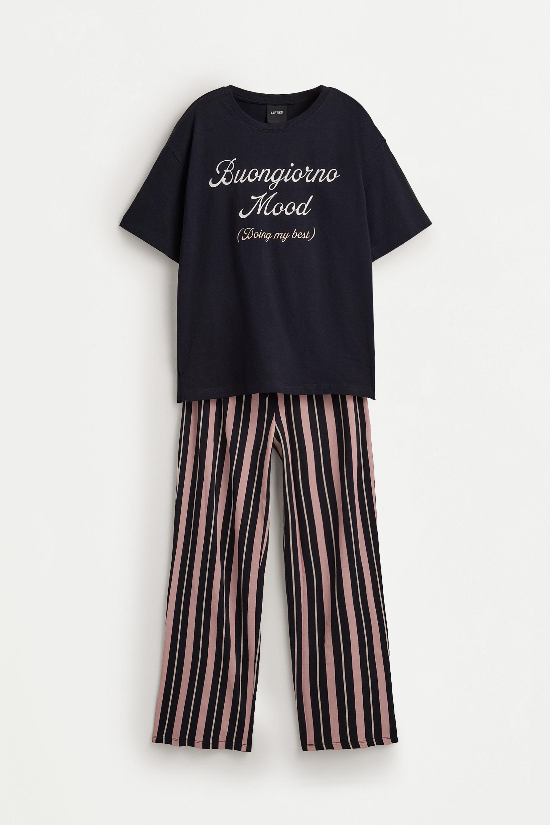 Long printed pyjamas — NAVY