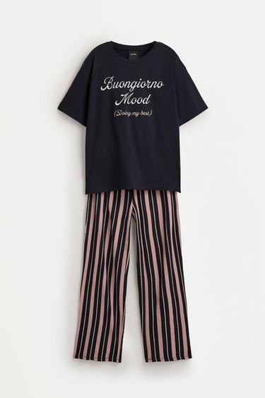 Long printed pyjamas — NAVY 6