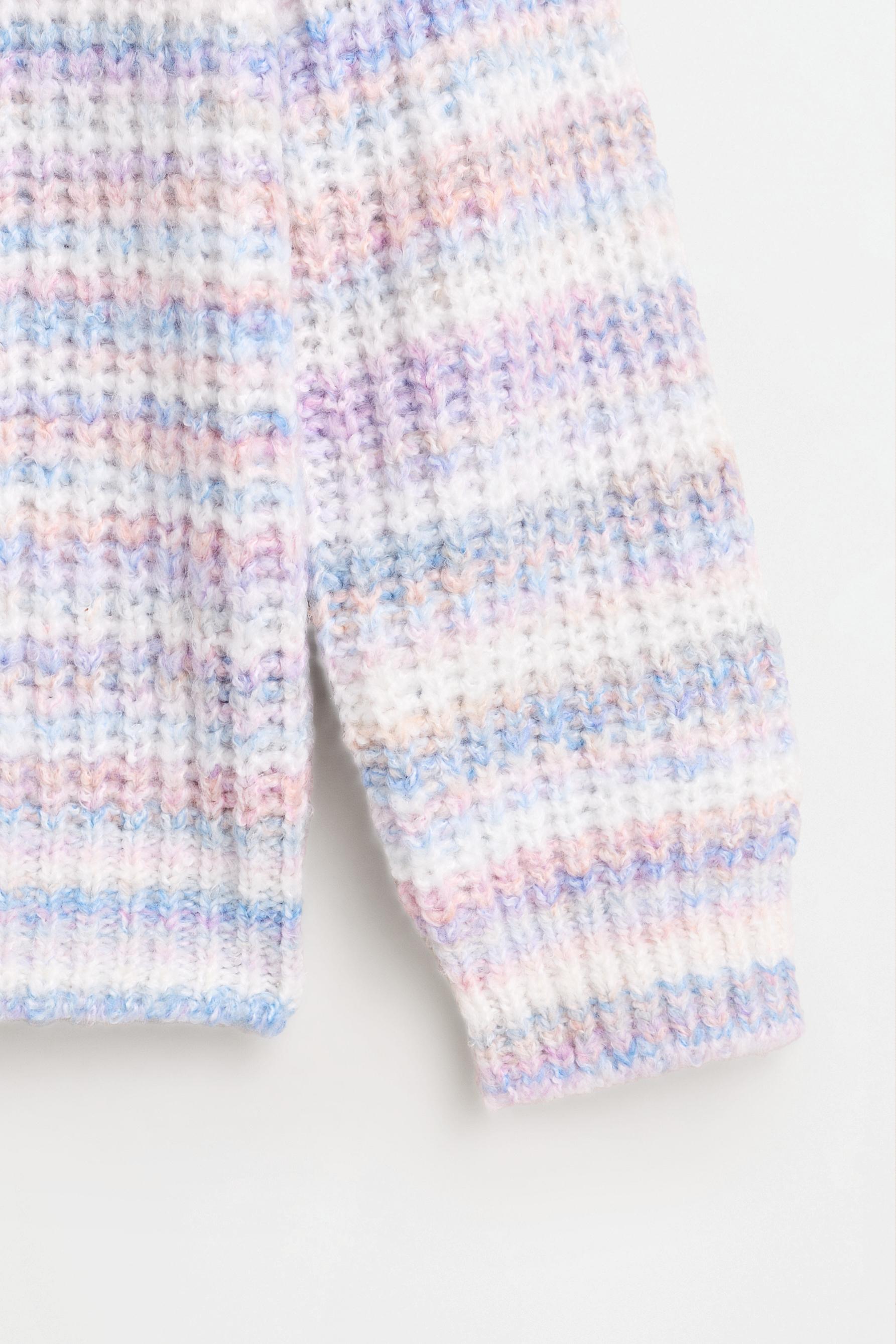 Striped knit sweater — SKY BLUE