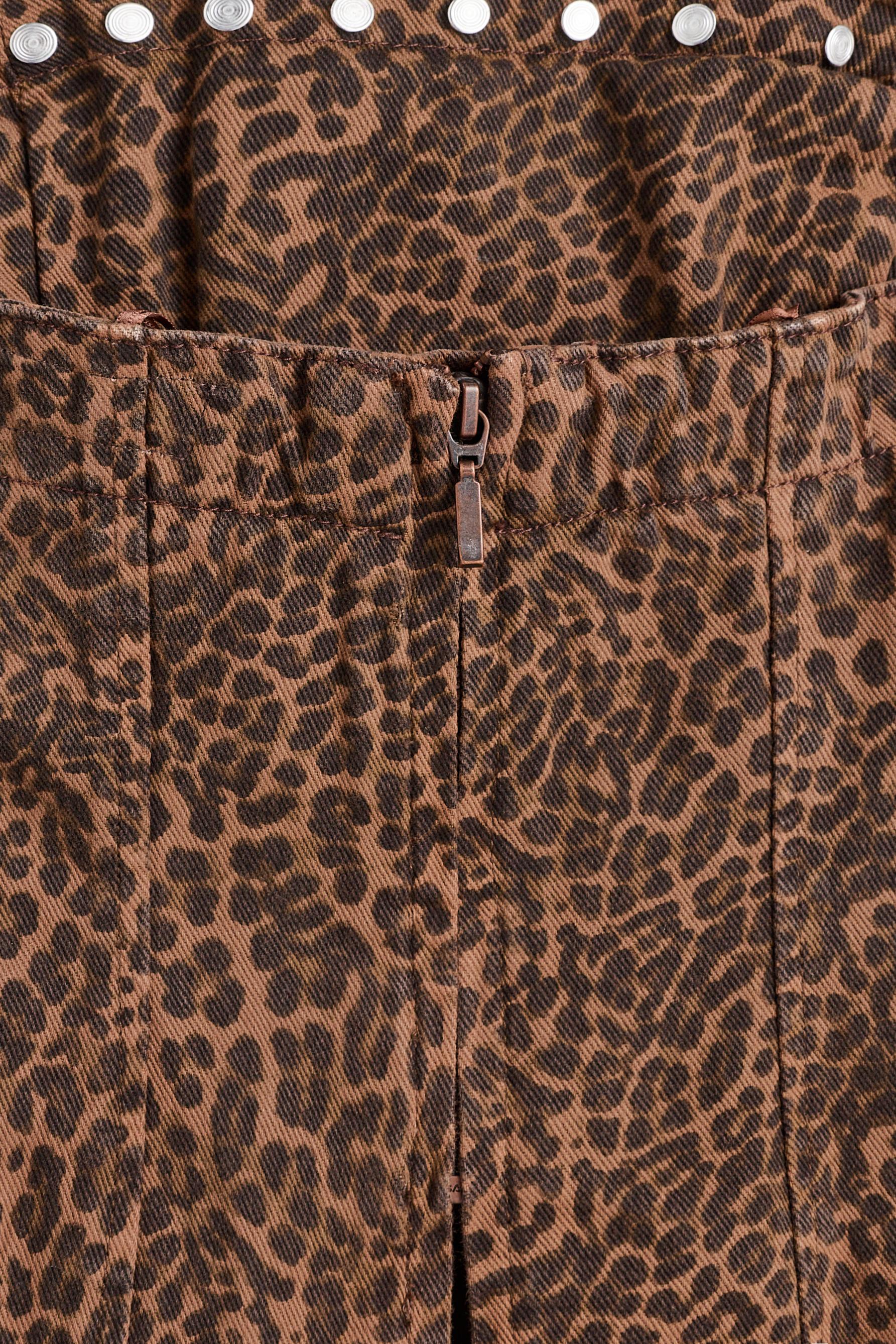 Leopard print stud bandeau top — CHEETAH