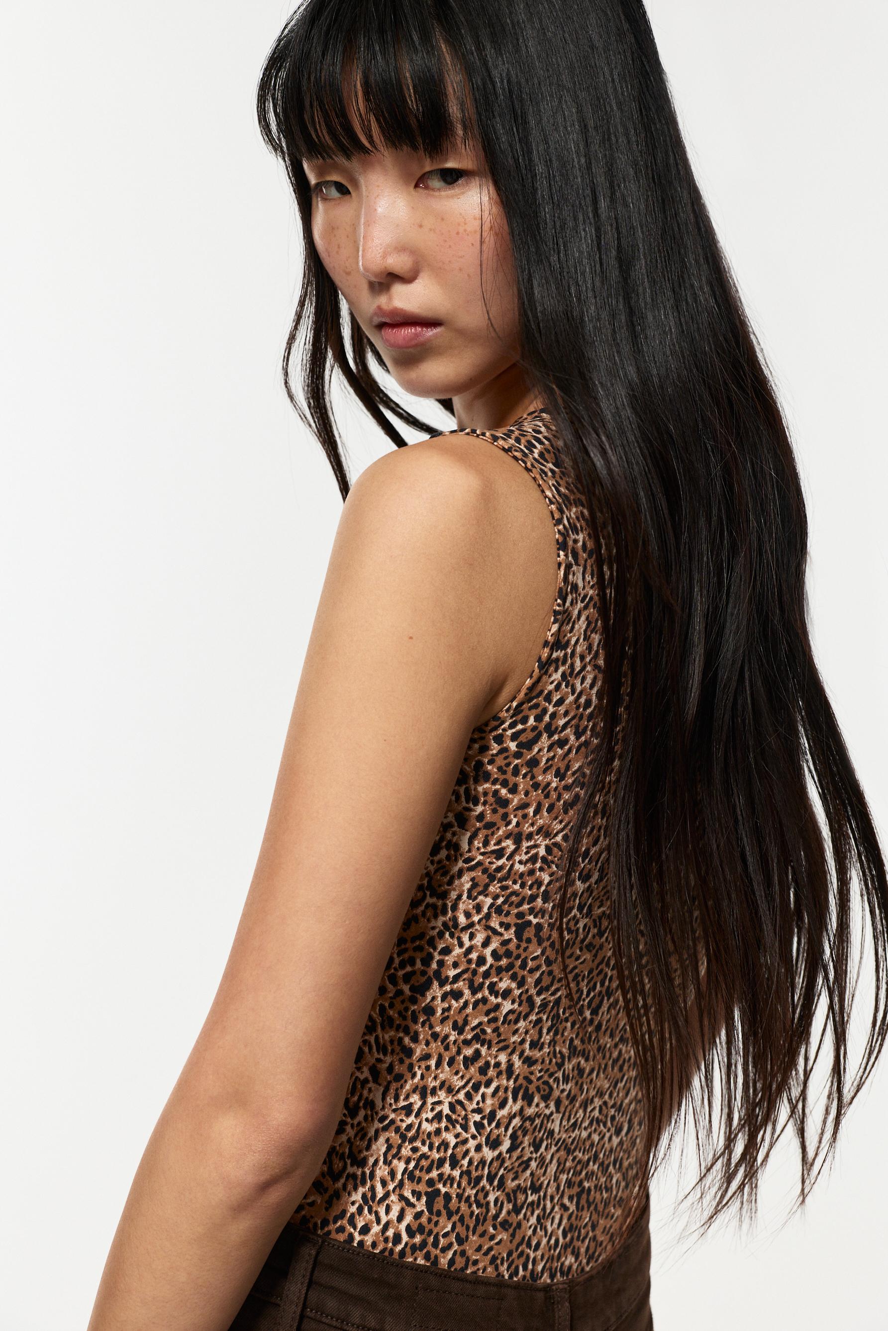 Polyamide strap bodysuit — LEOPARD PRINT