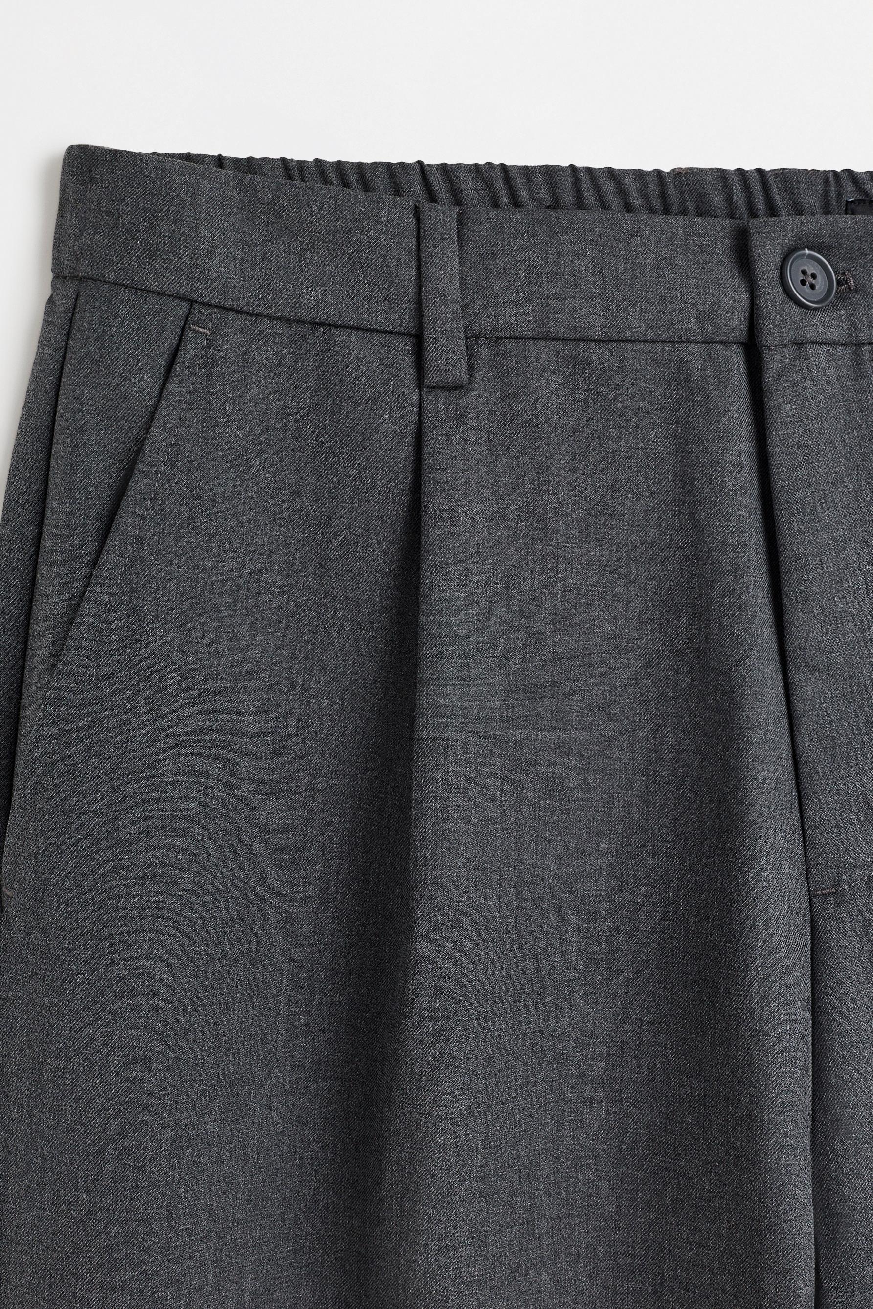 Baggy trousers with darts — DARK GREY MARL