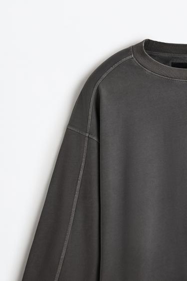 Washed-effect sweatshirt — BLACK 7