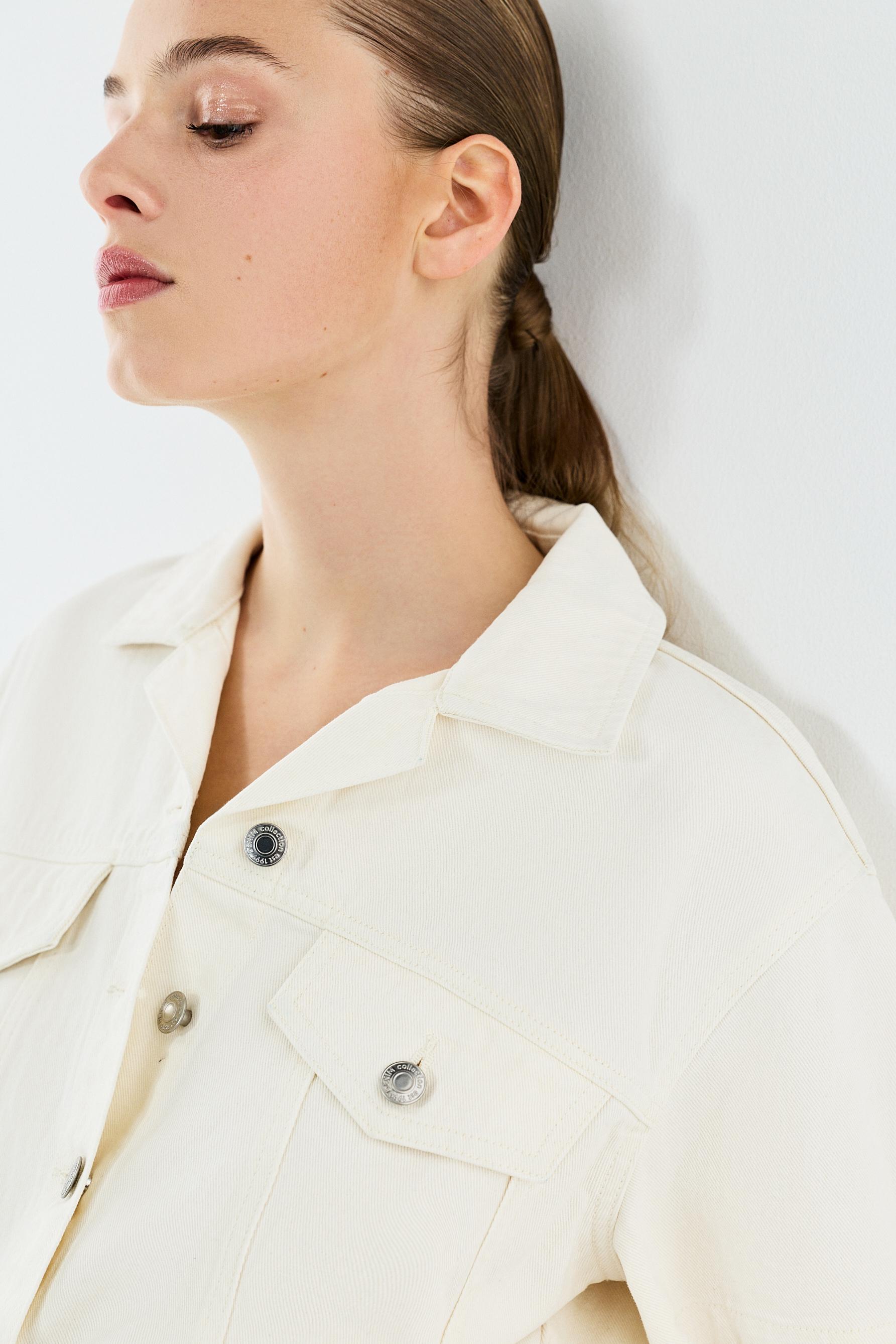 Short denim jumpsuit — WHITE