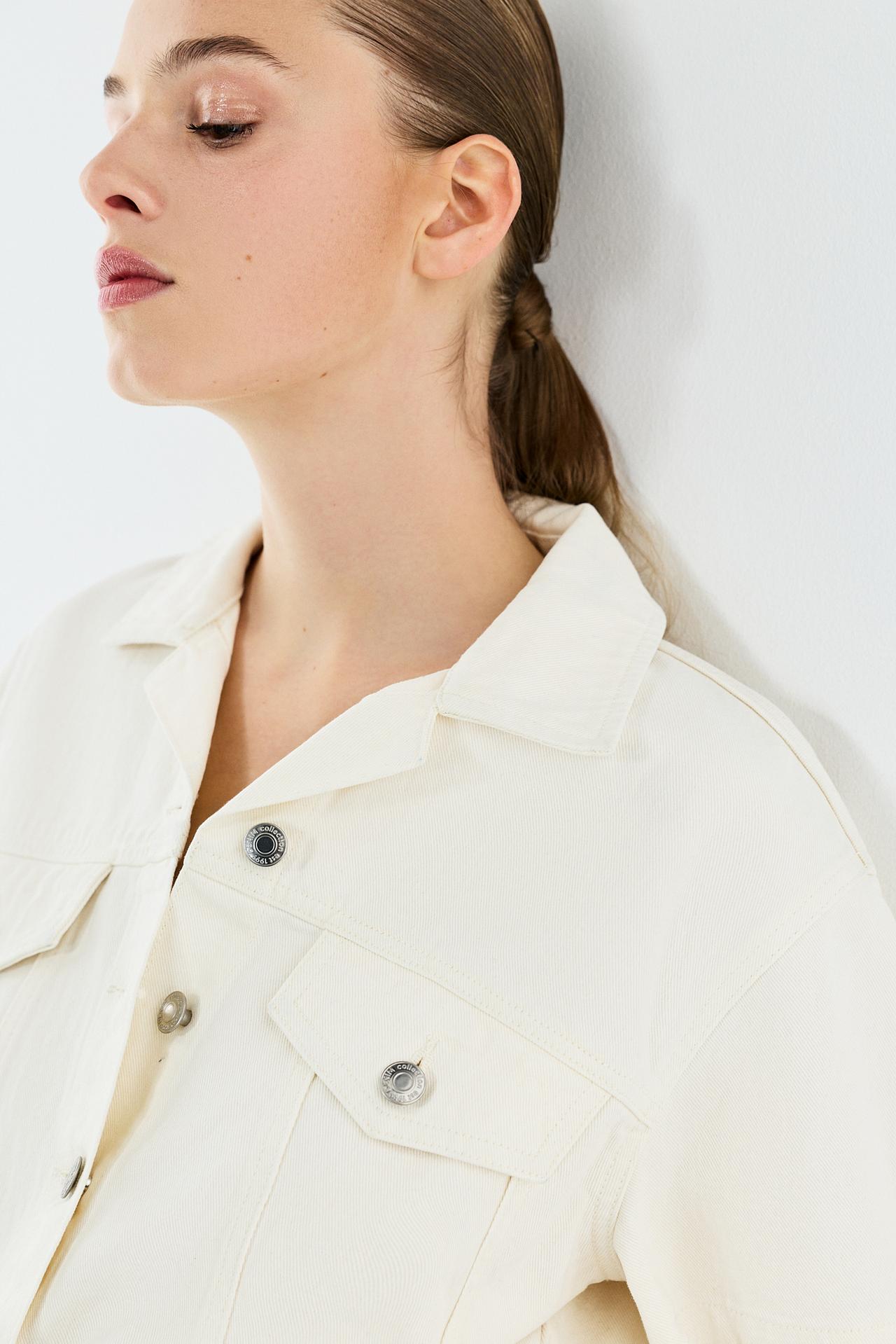 Short denim jumpsuit — WHITE