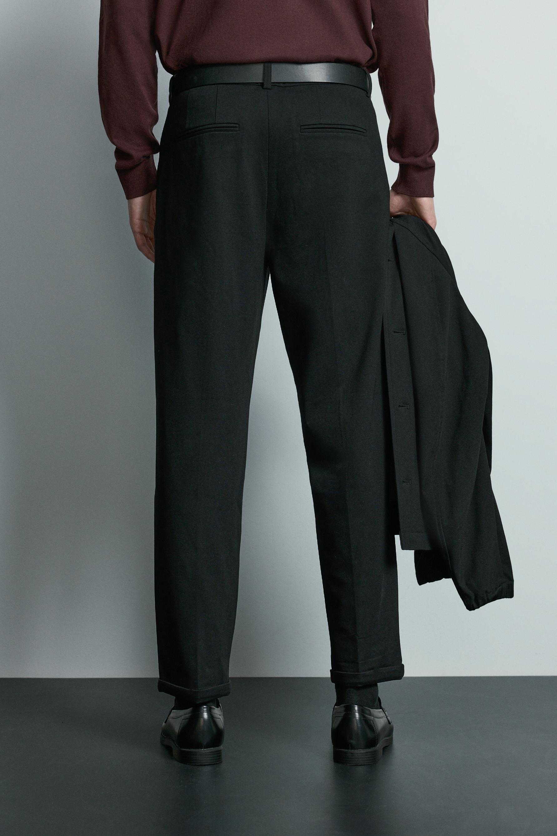 Tailored slim fit trousers — BLACK