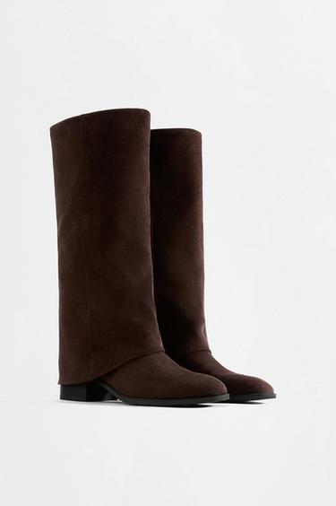 Footed boots — BROWN 2