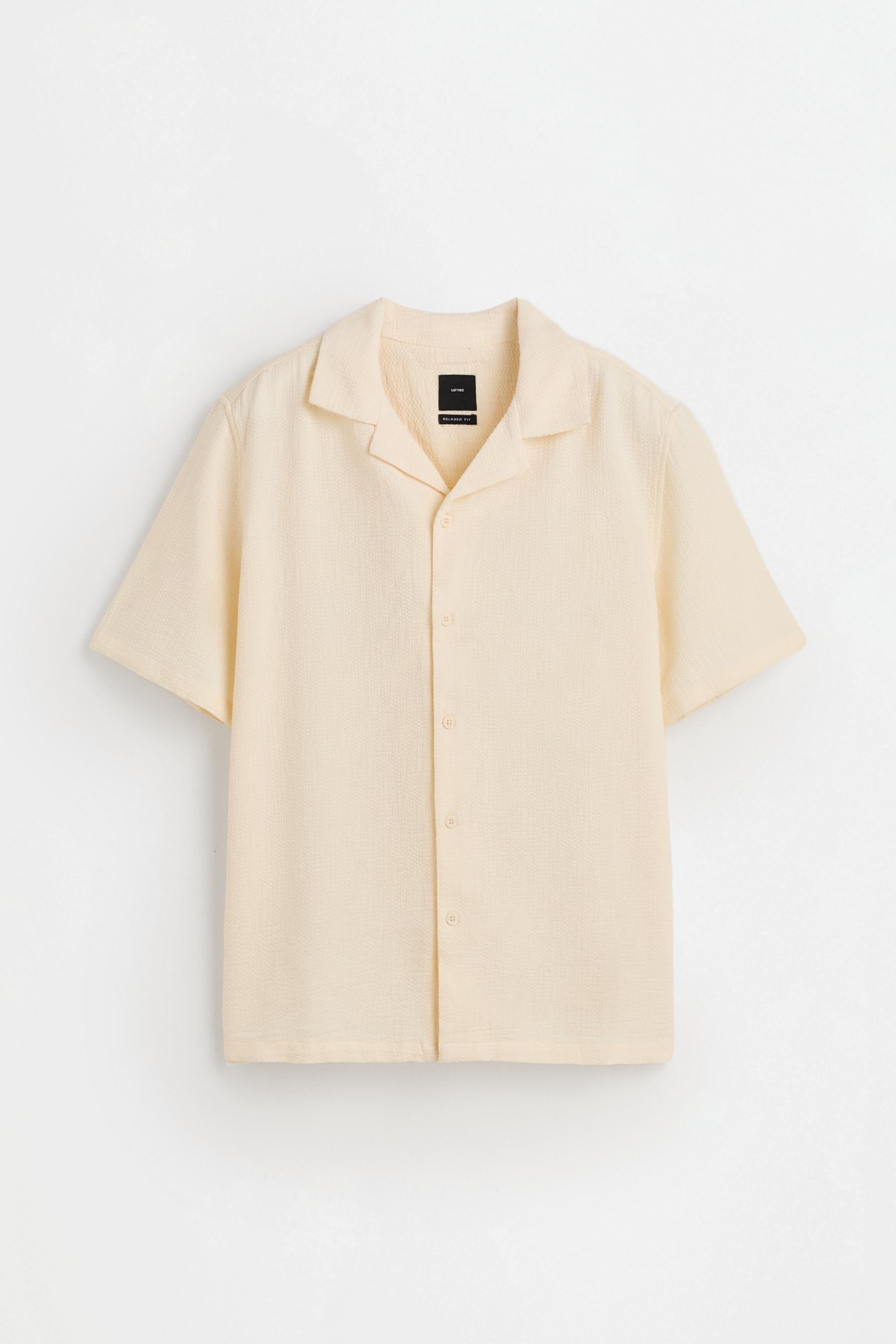 Relaxed fit jacquard shirt — OFF WHITE