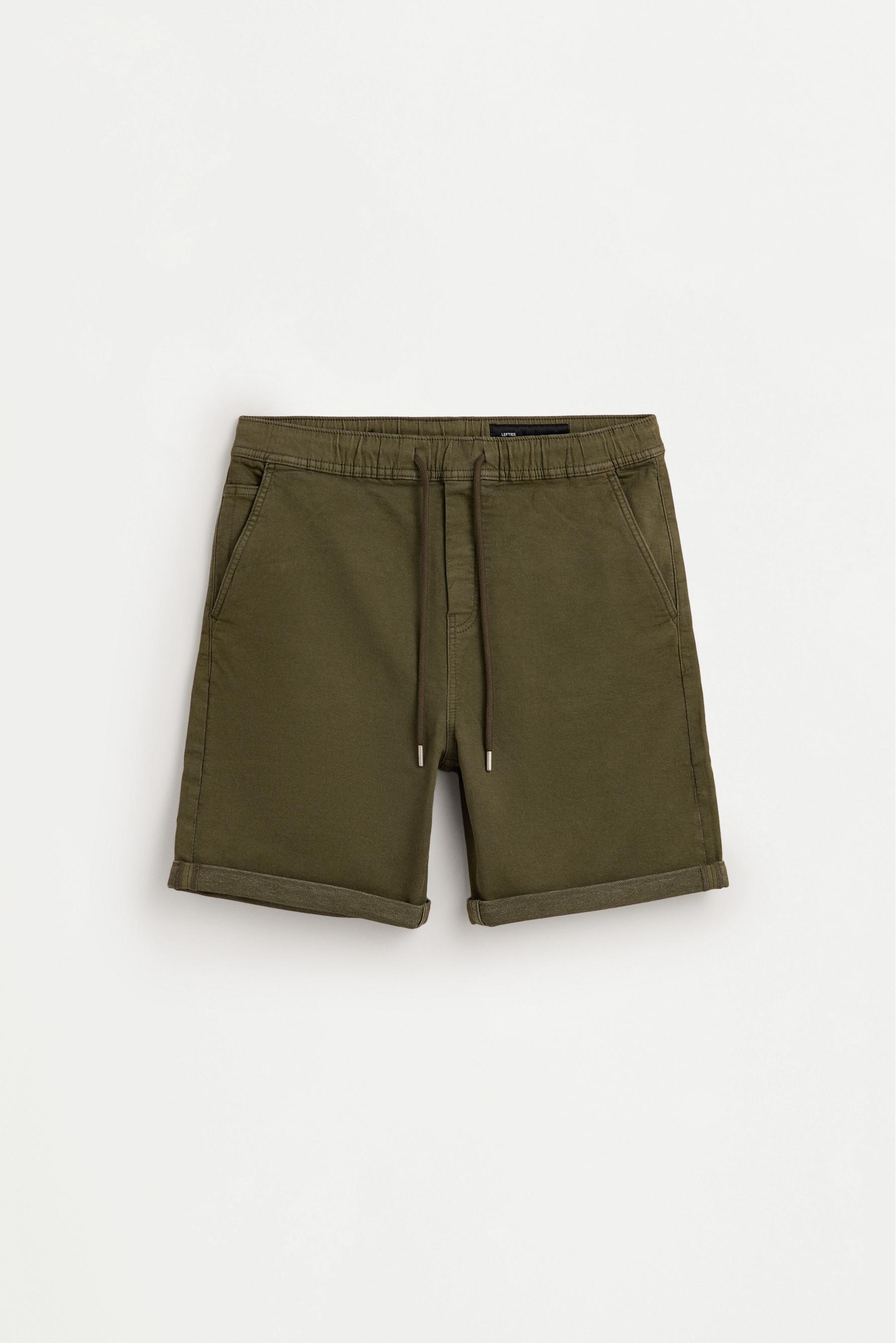 Denim jogger Bermuda shorts — DARK GREEN