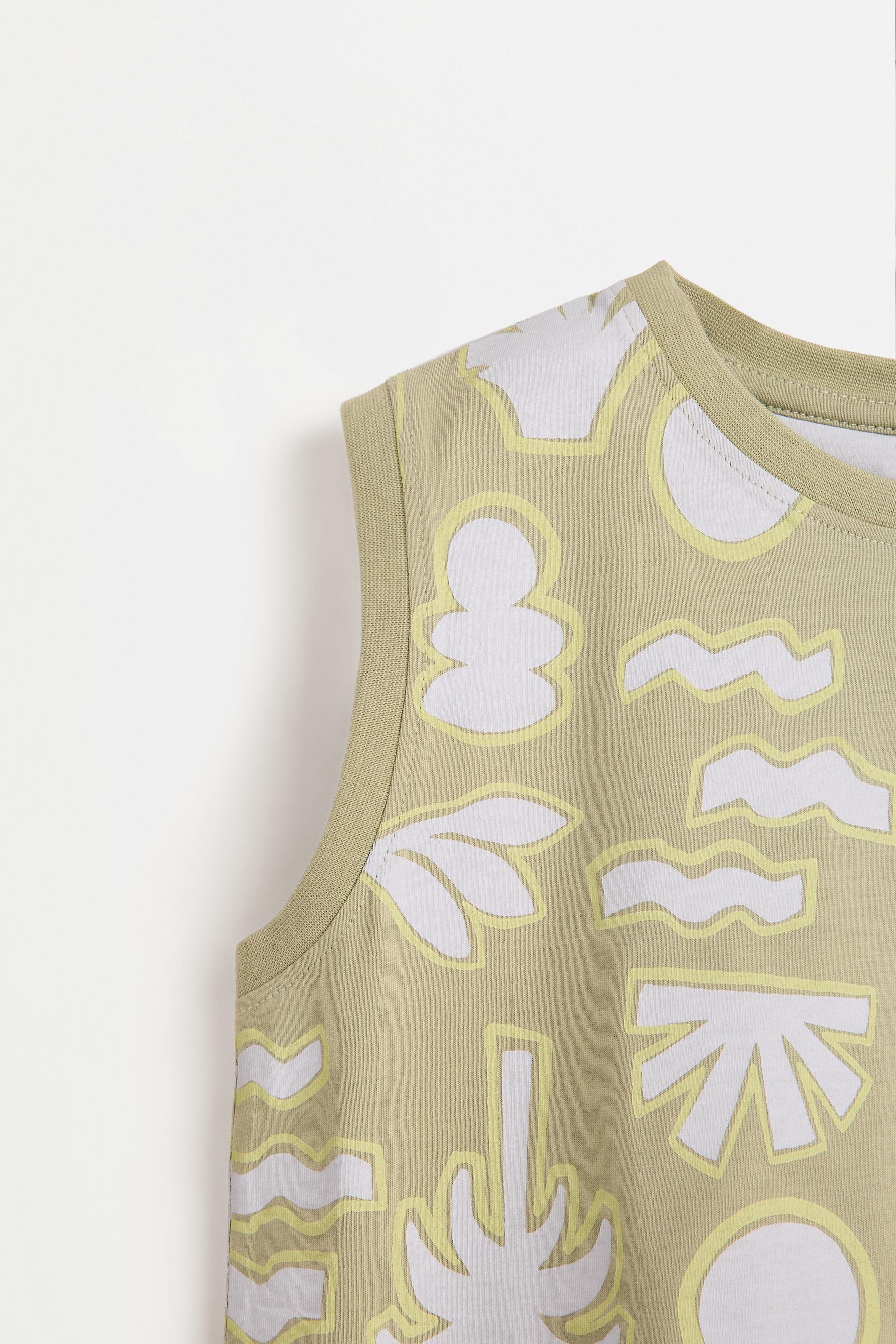 Pack of 2 assorted sleeveless T-shirts — PALE KHAKI