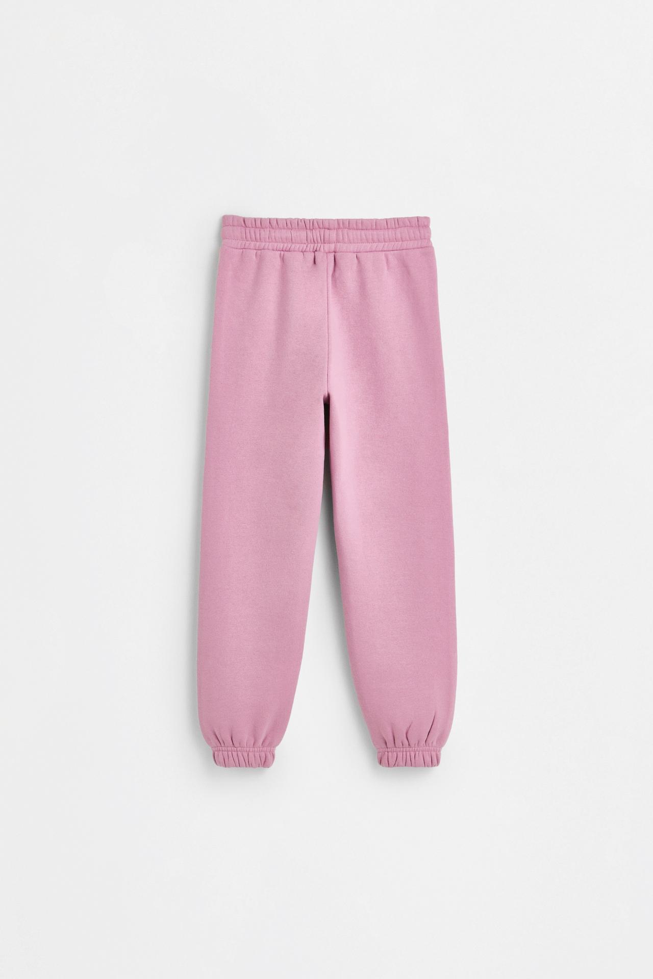 Pack of 2 plain plush jogger pants — FADED PINK