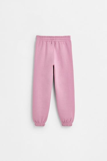 Pack of 2 plain plush jogger pants — FADED PINK 3