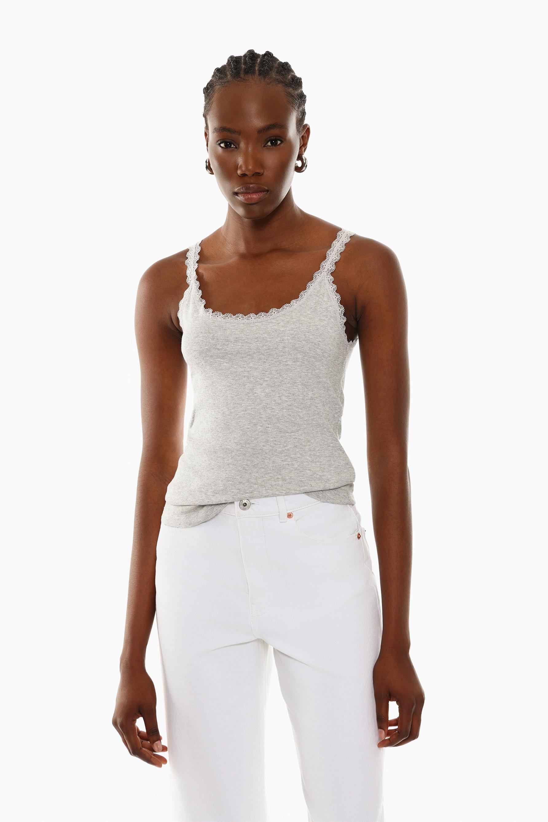 Camiseta de tirantes con encaje NOVEDADES Mujer Lefties ESPANA