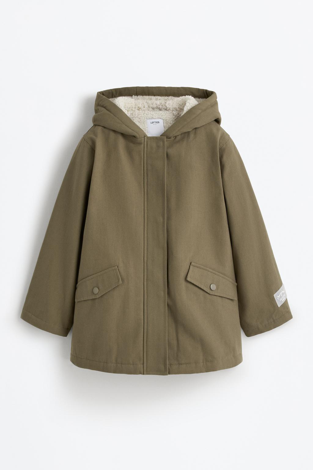 Parka com efeito de pelo encaracolado interior