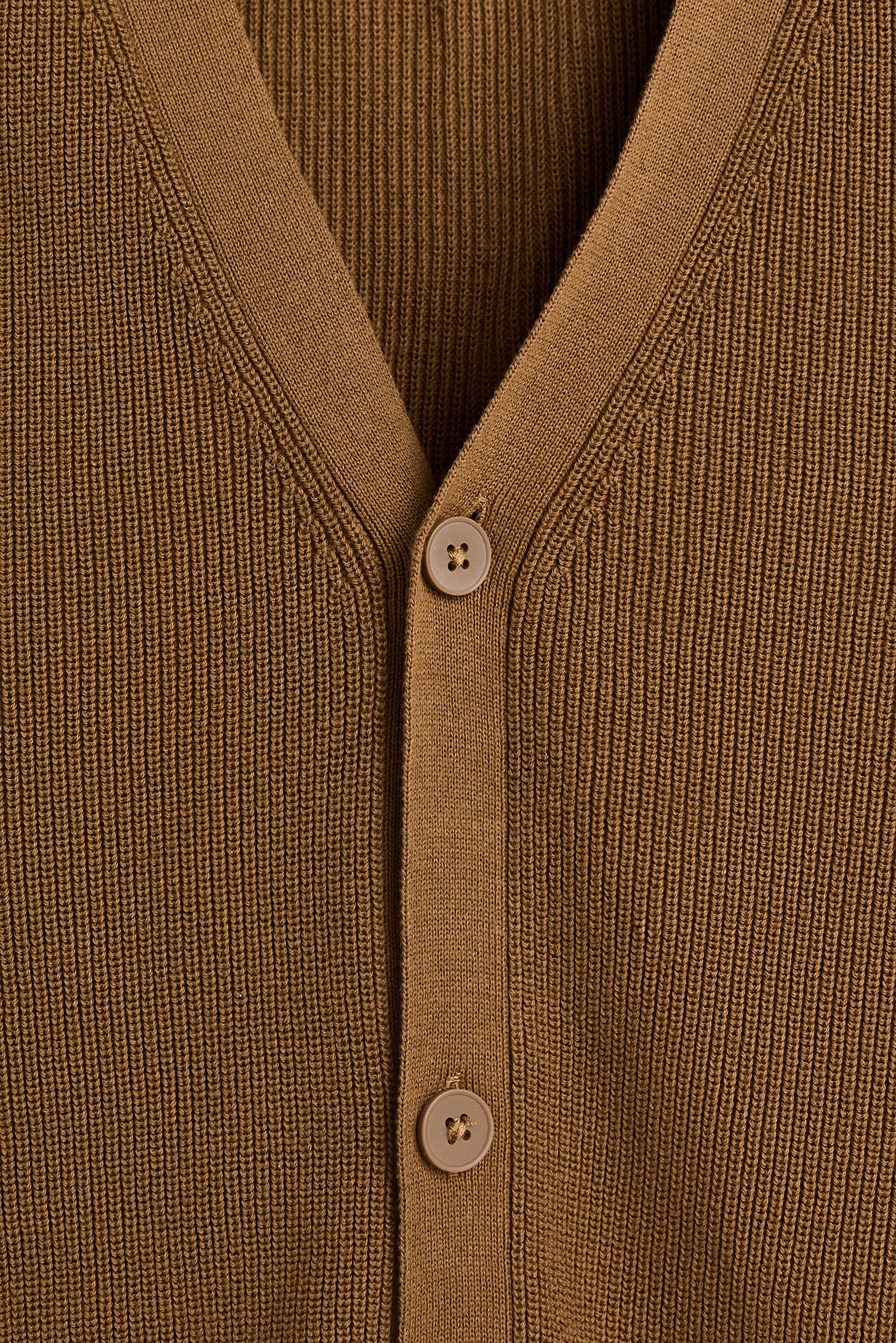 Textured cardigan — TOBACCO BROWN