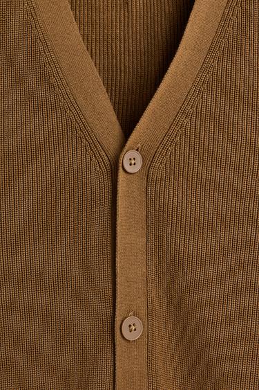 Textured cardigan — TOBACCO BROWN 7