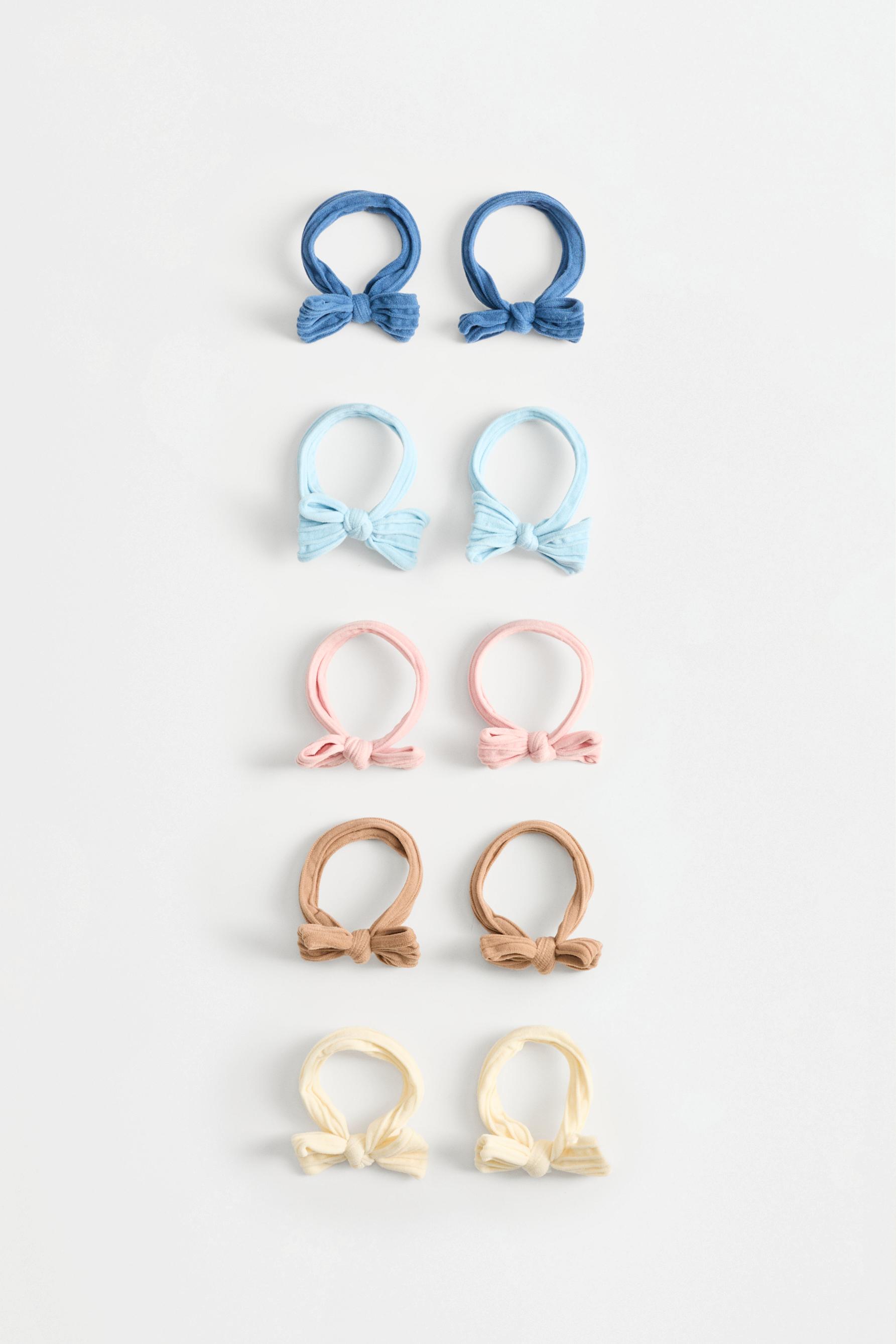 Bow hair ties (10-pack) — BLUE