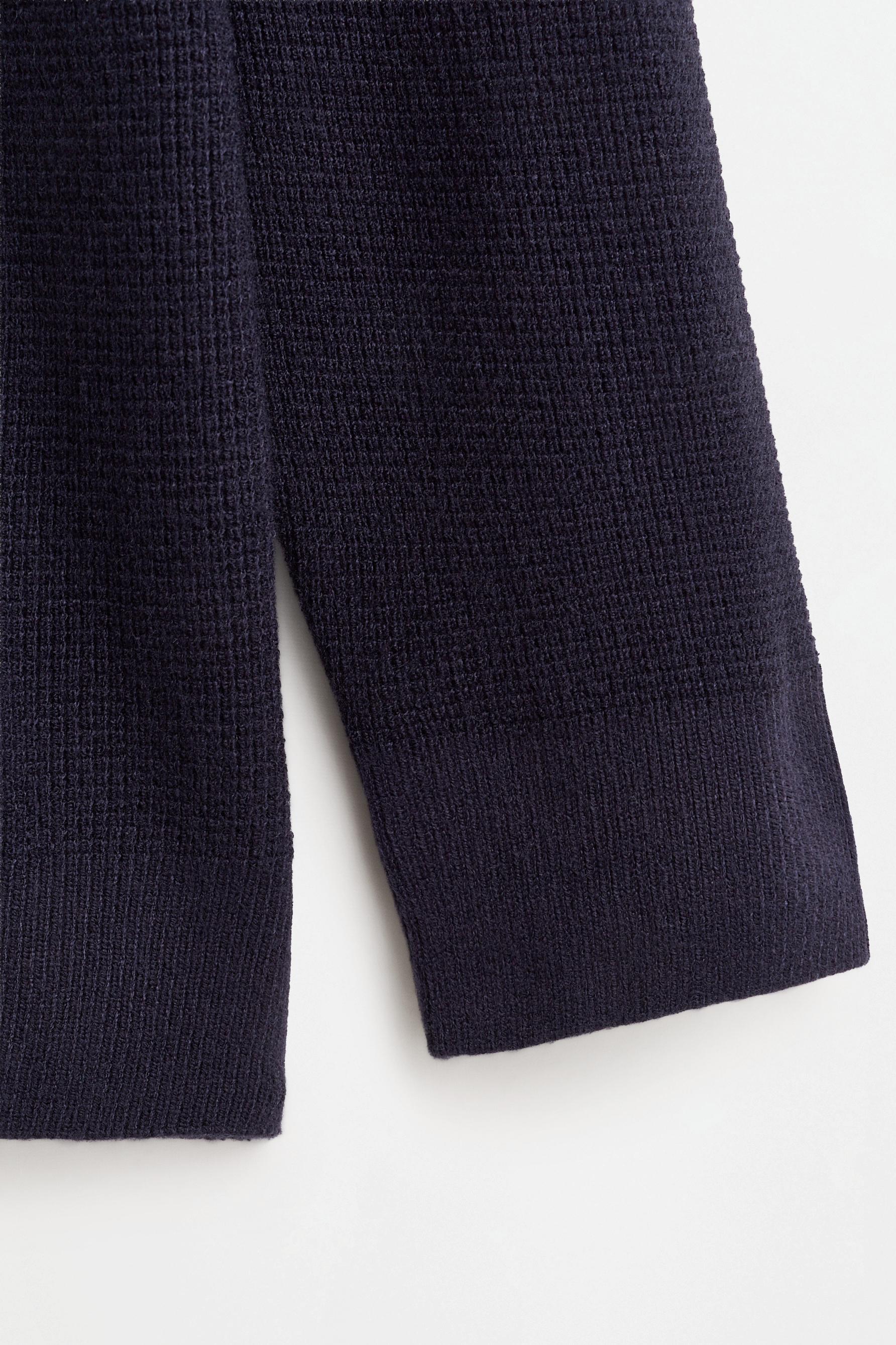 Waffle-knit sweater — DARK BLUE