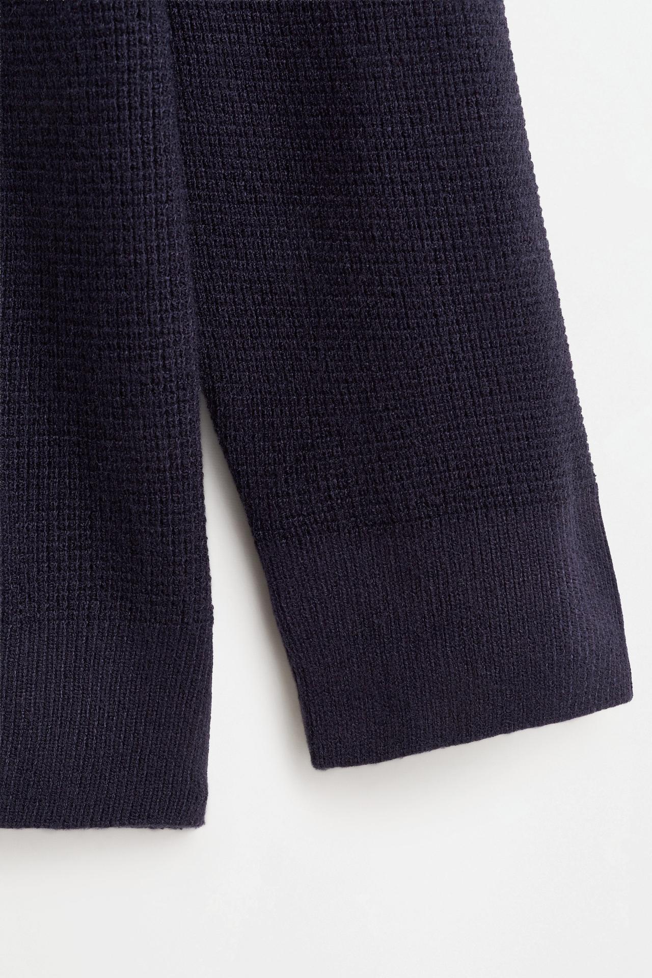 Waffle-knit sweater — DARK BLUE