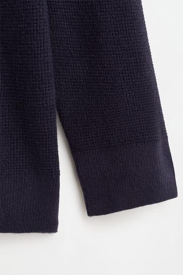 Waffle-knit sweater — DARK BLUE 4