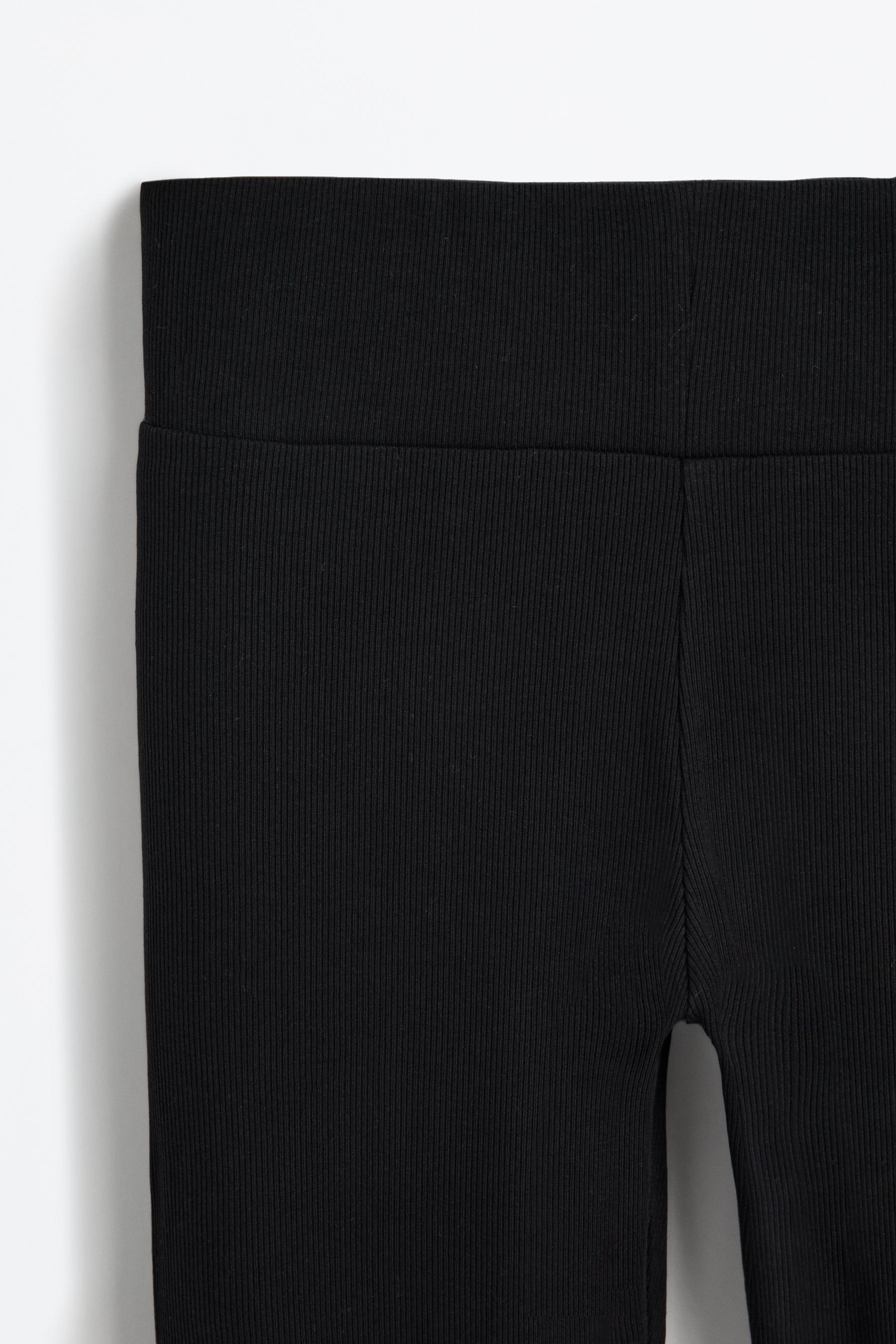 Ribbed waist leggings — BLACK