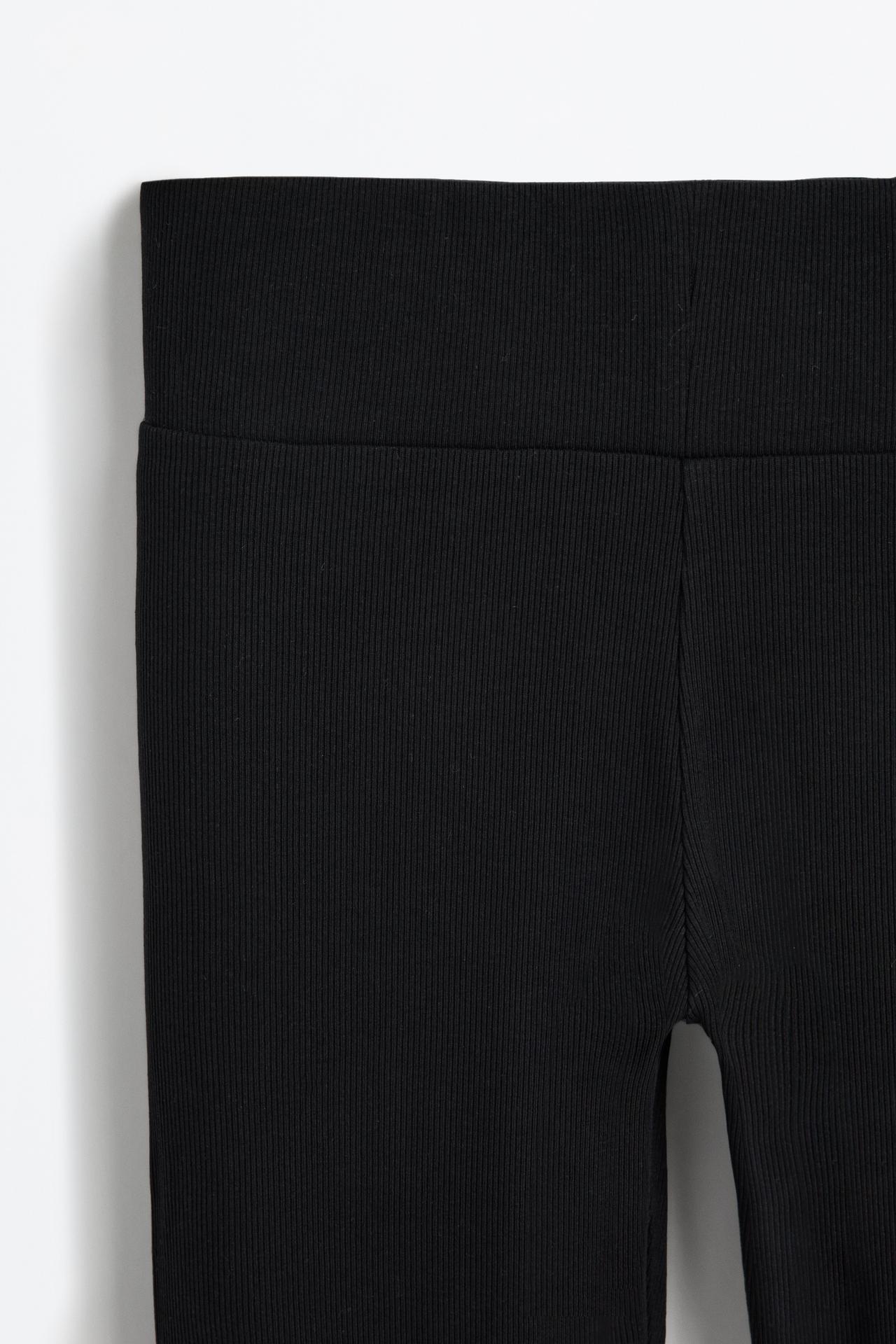 Ribbed waist leggings — BLACK