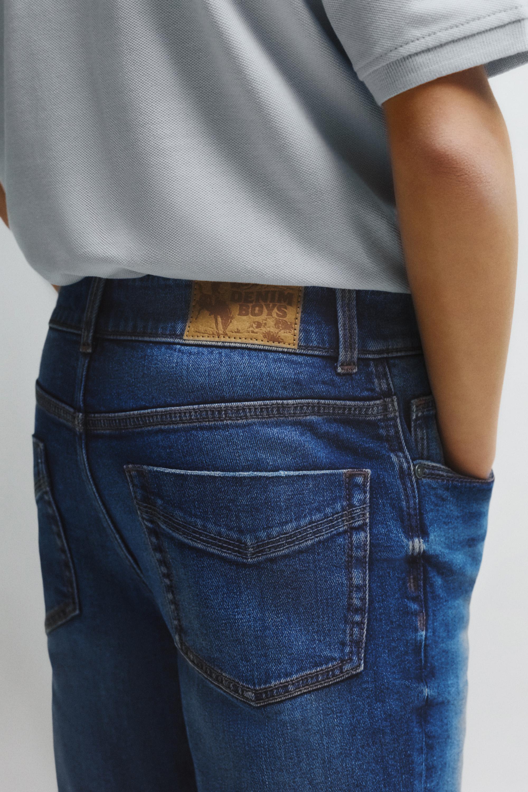 Slim comfort denim Bermuda shorts — DARK BLUE