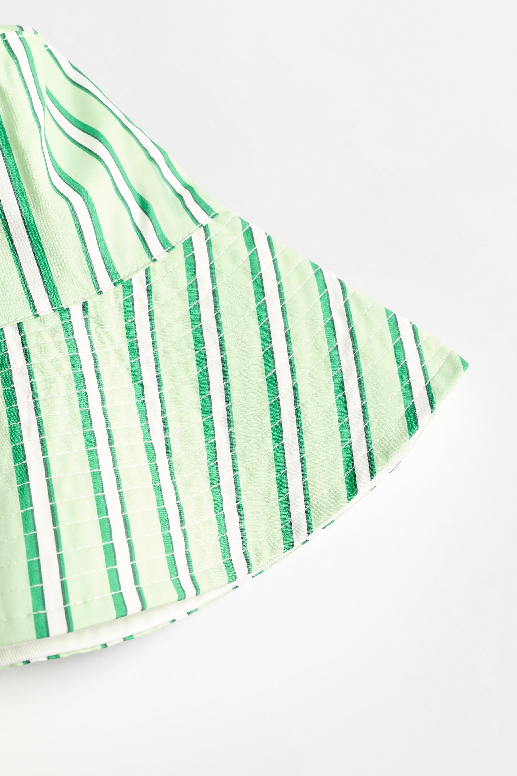 Striped bucket hat — BLUISH GREEN