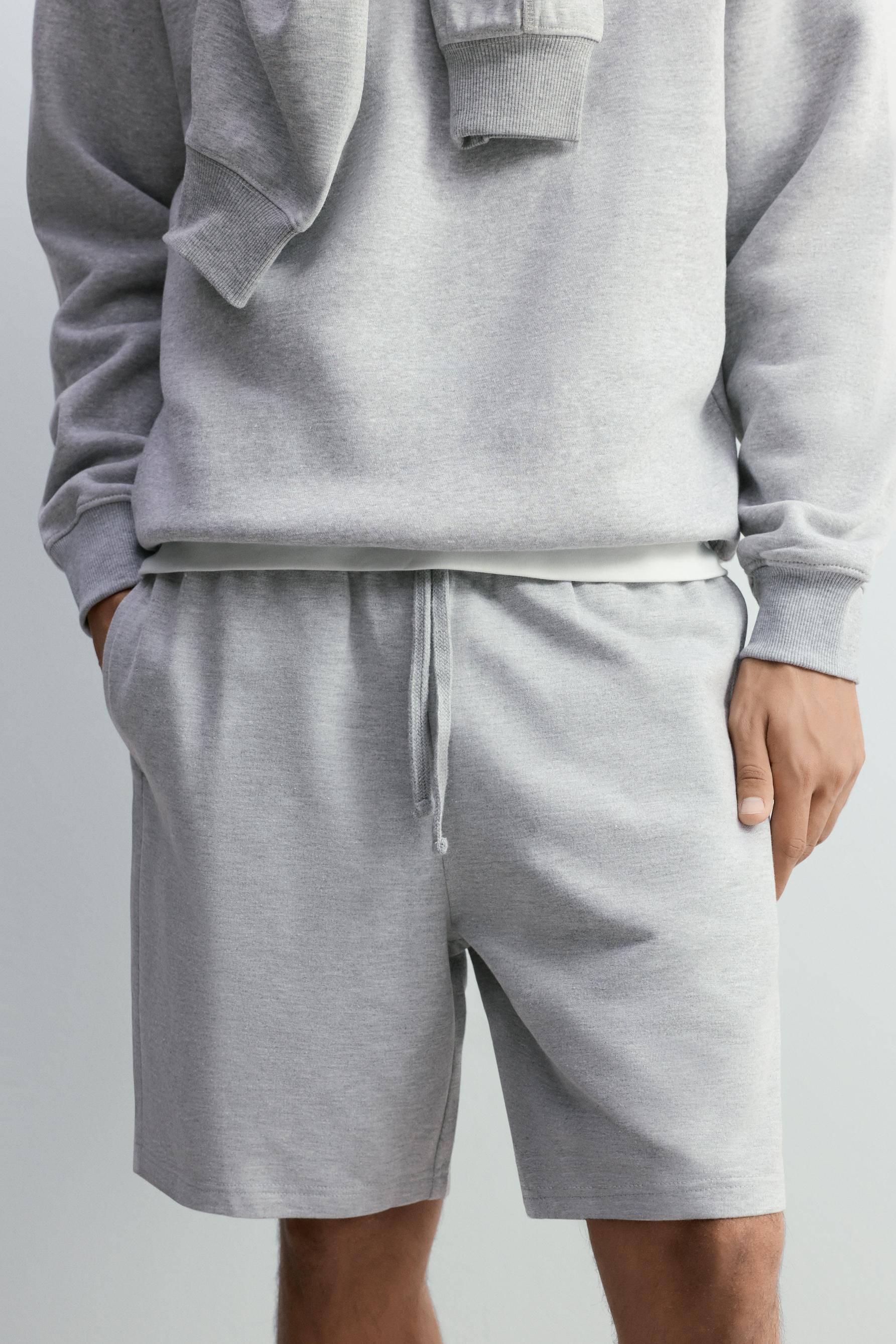 Basic tracksuit Bermuda shorts — GREY MARL
