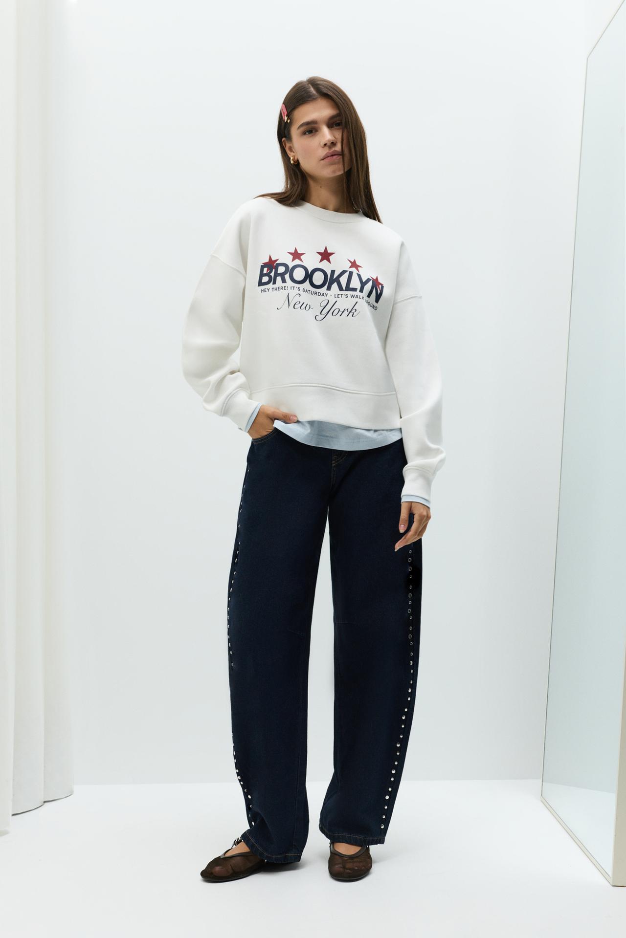 T-shirt-style sweatshirt — OFF WHITE
