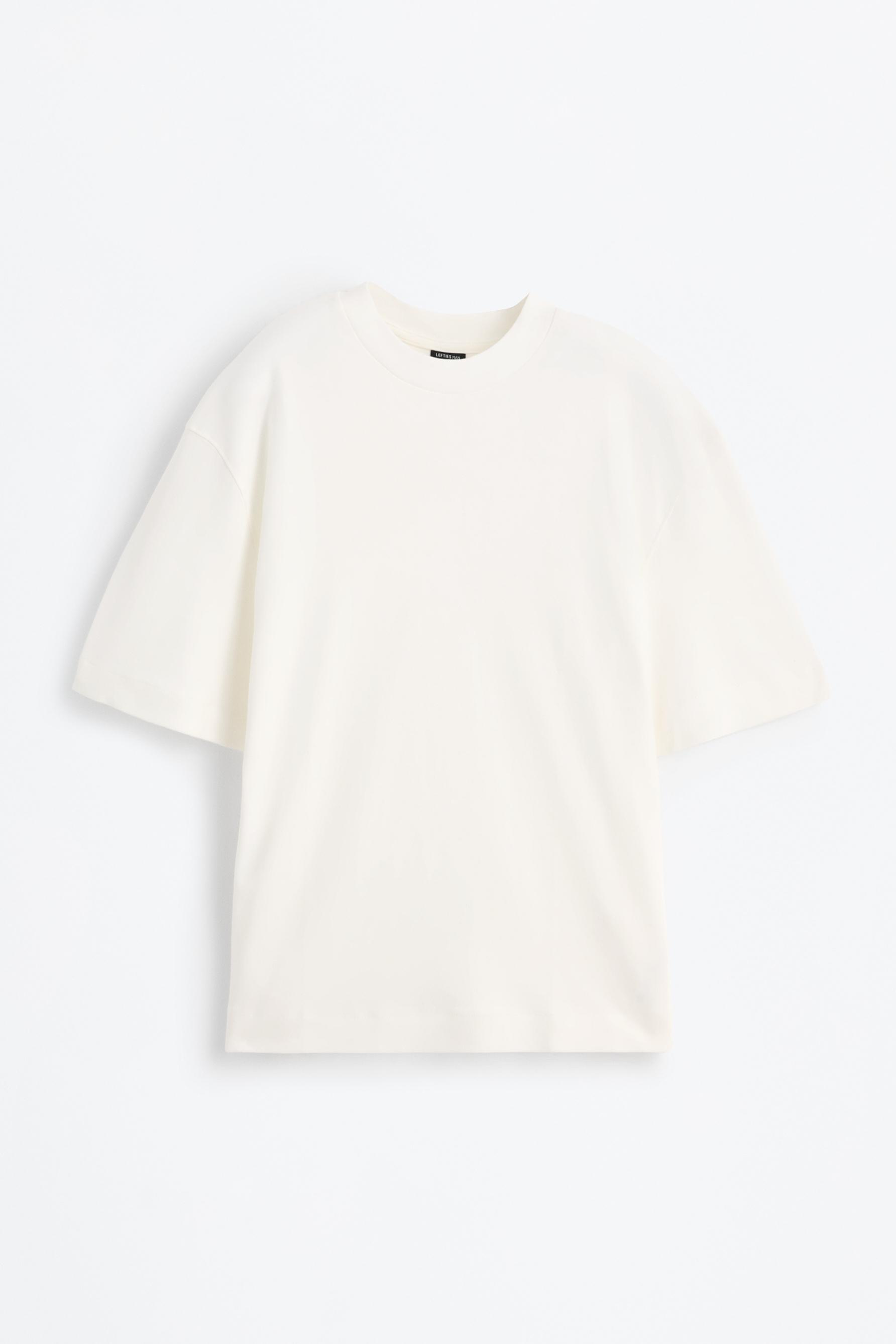 Mock neck interlock T-shirt — OFF WHITE