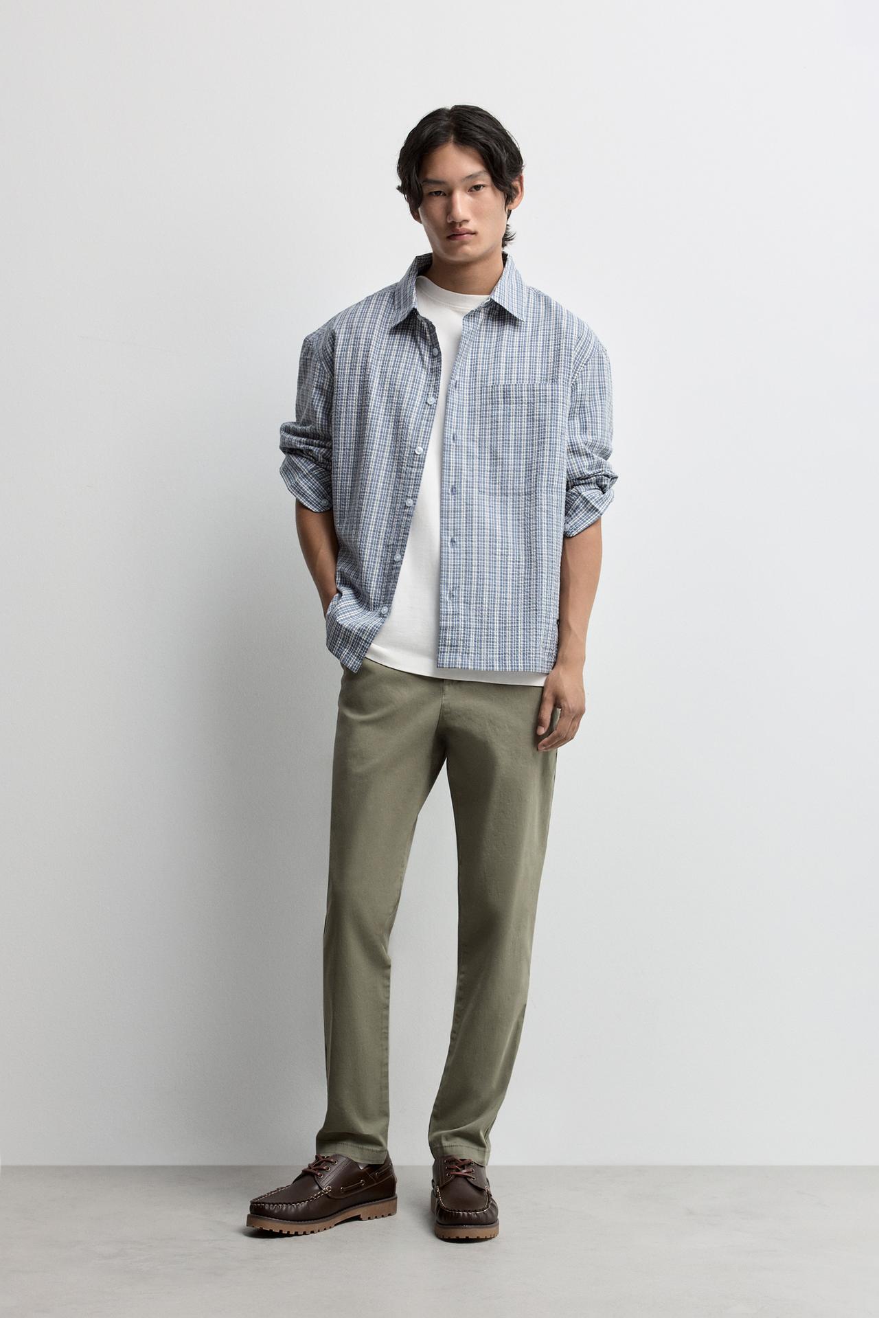 Skinny fit chino trousers — GREEN