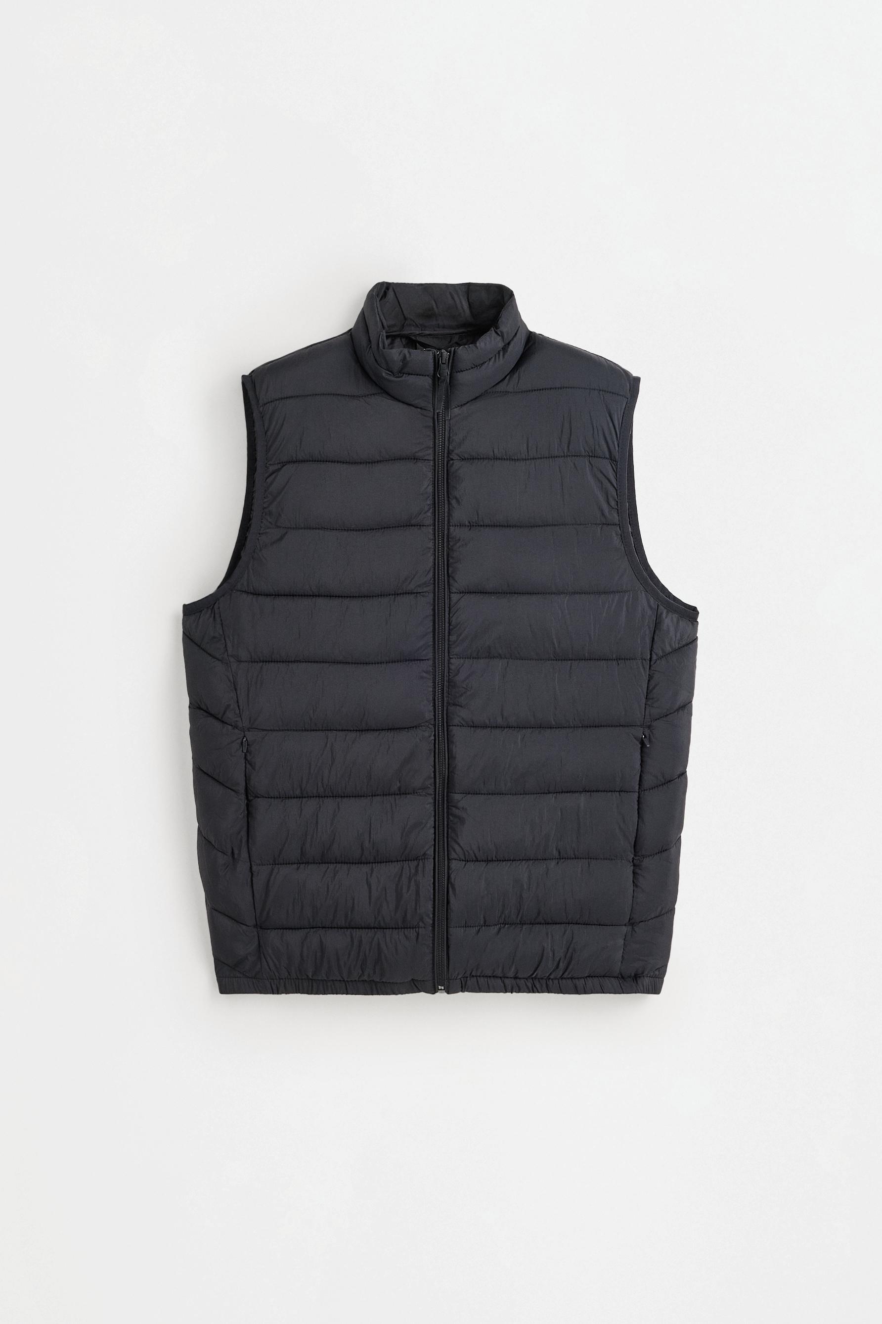 Lightweight quilted gilet — BLACK
