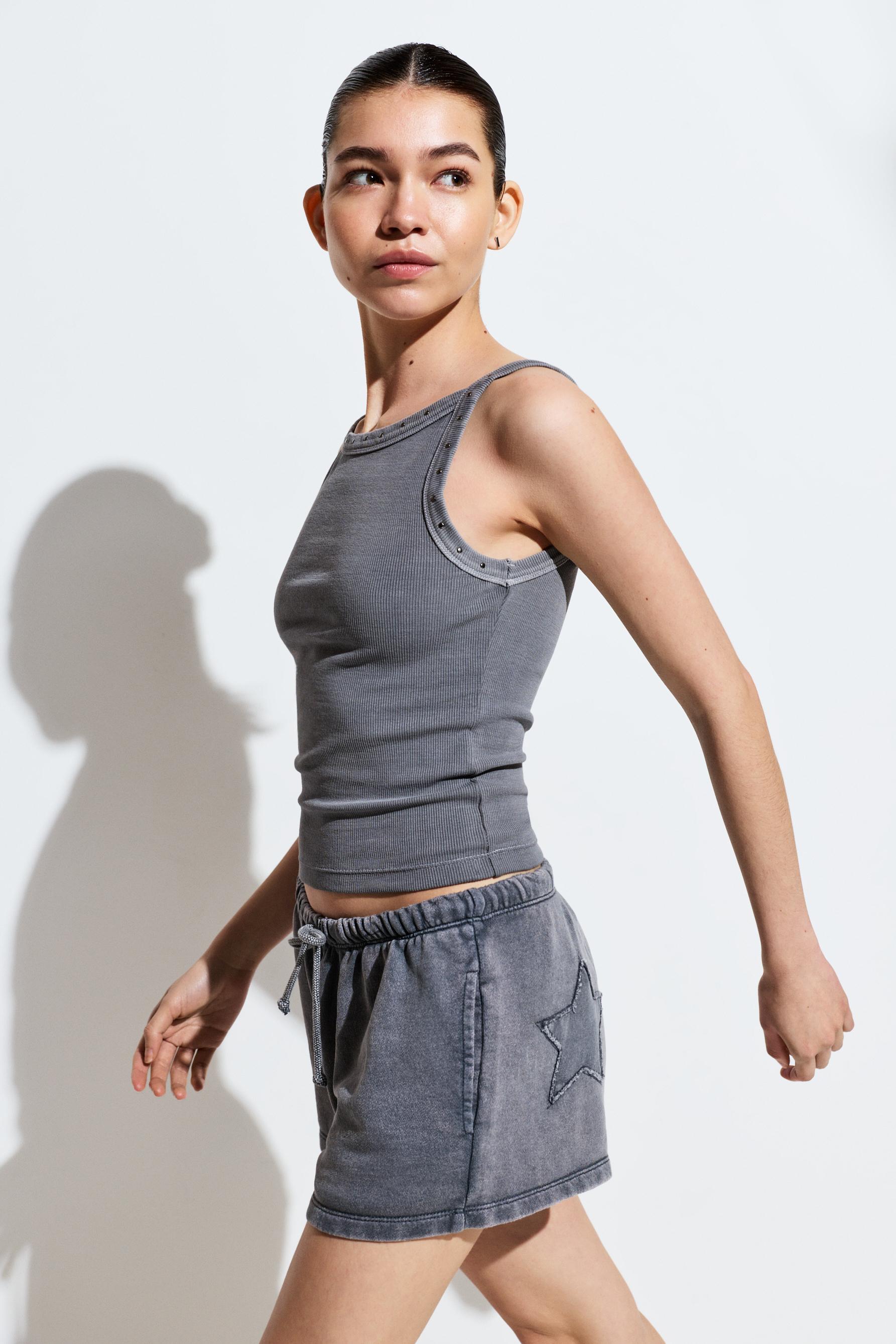 Plush shorts — PALE CHARCOAL