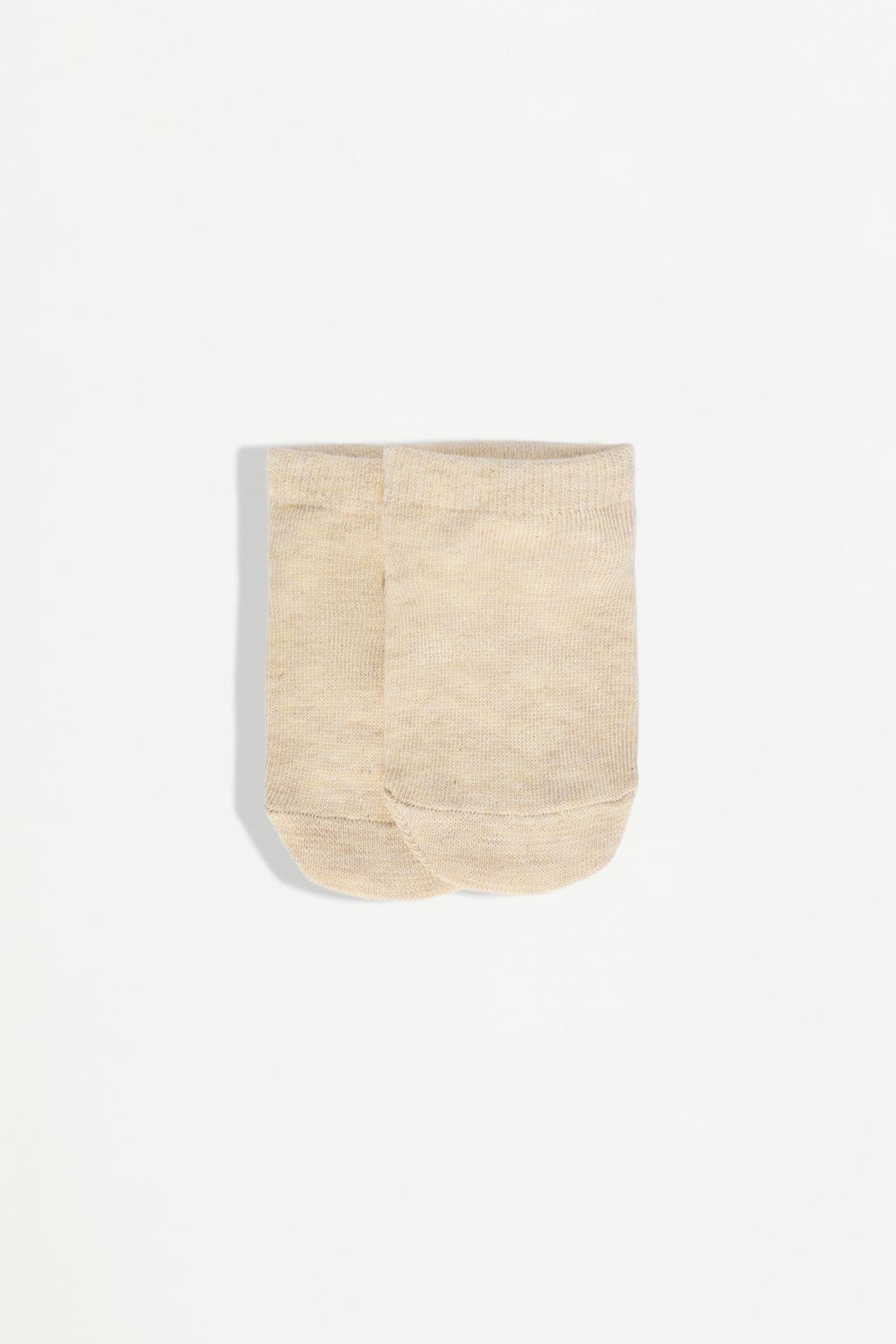 5-pack of non-slip short socks — TAN