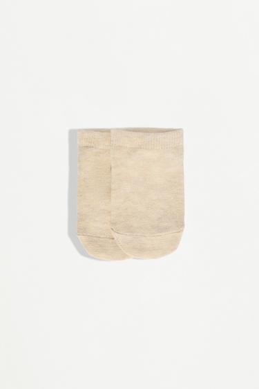 5-pack of non-slip short socks — TAN 2