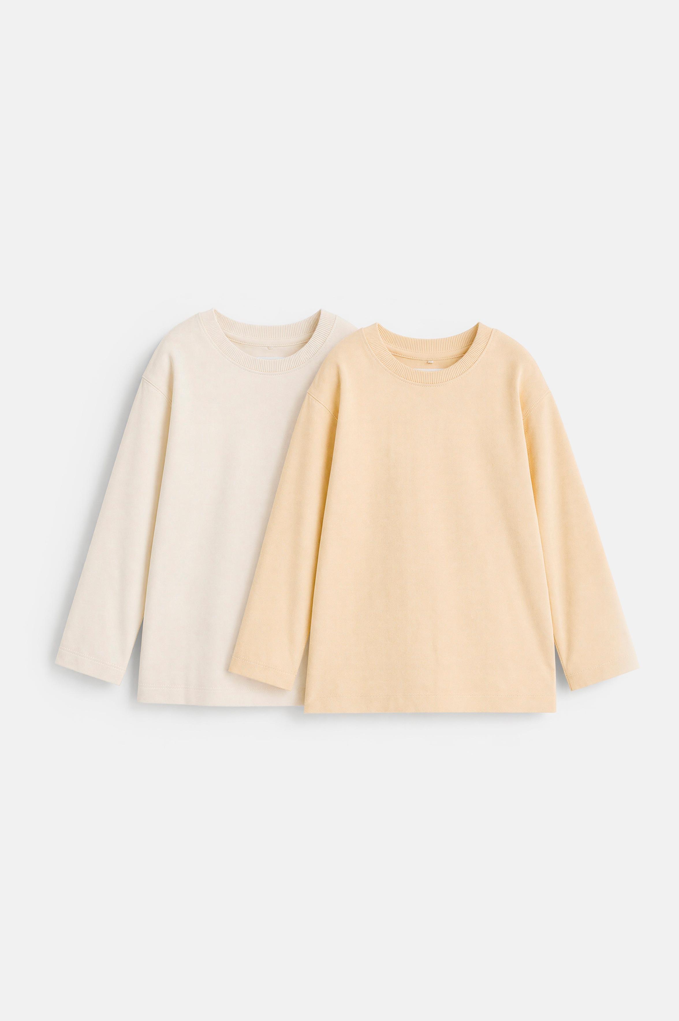 2-pack of plain T-shirts — PASTEL YELLOW