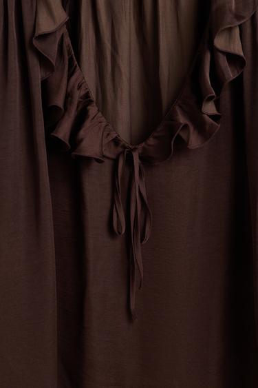 Ruffled tie blouse — CHOCOLATE 7