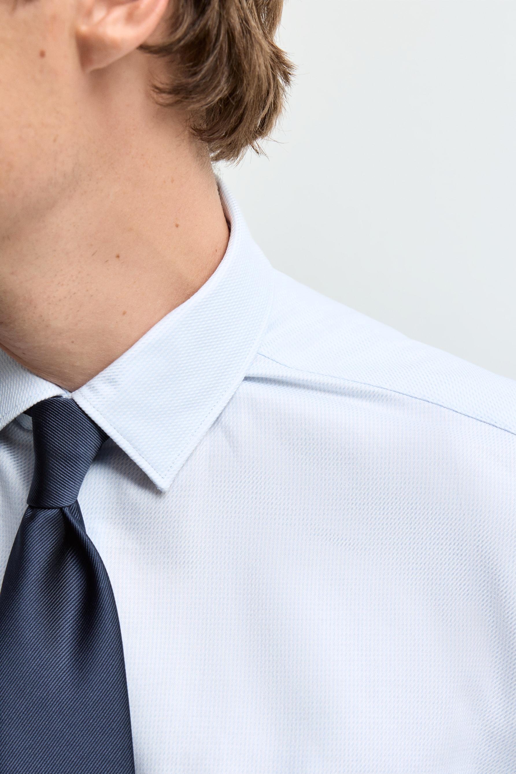 Micro-pattern tailored shirt — SKY BLUE