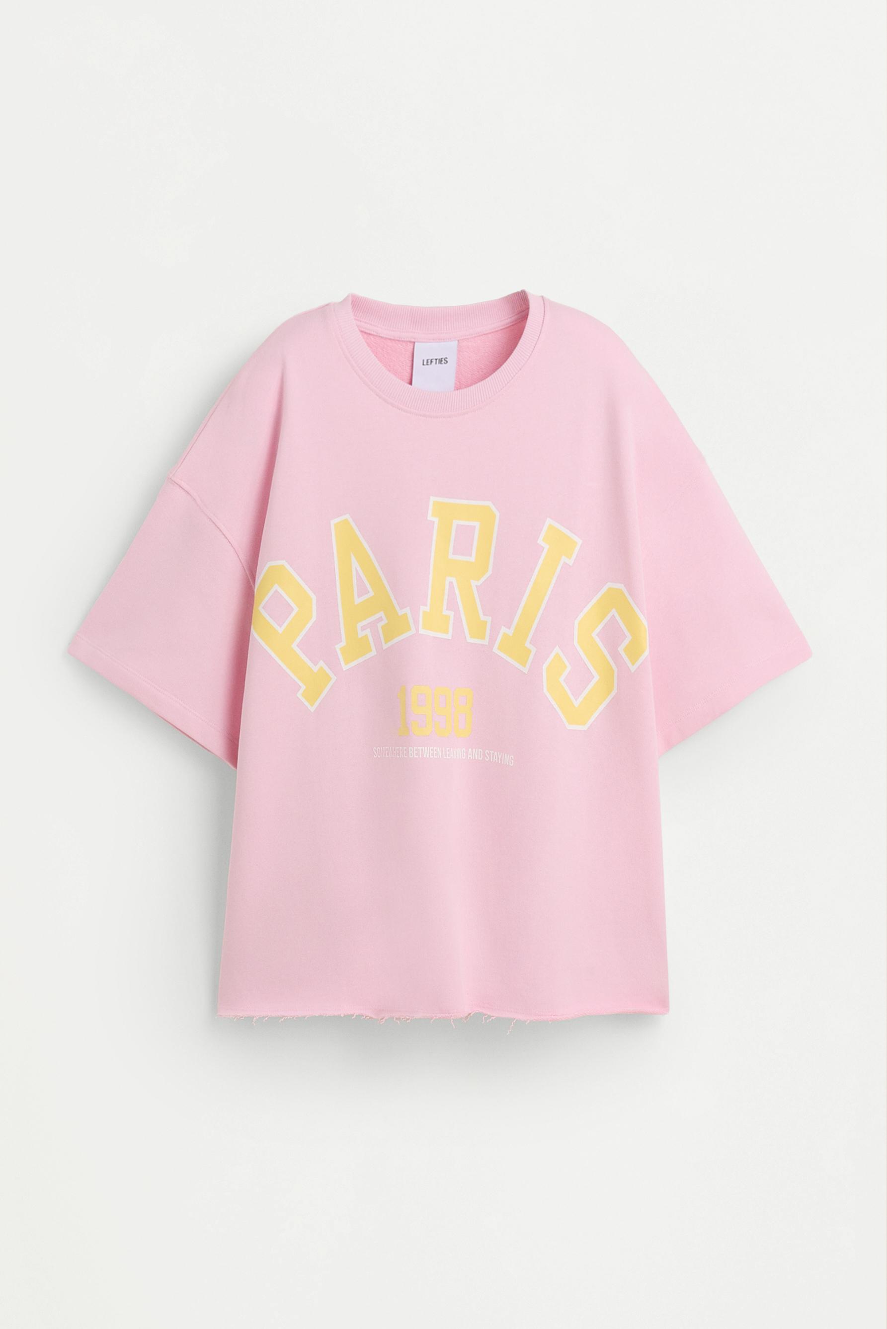 Printed short sleeve sweatshirt — PINK